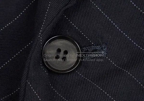 Comme des Garcons Comme des Garcons Dark Blue Retro Striped Long Blazer Size M / US 6-8 / IT 42-44 - 5 Thumbnail