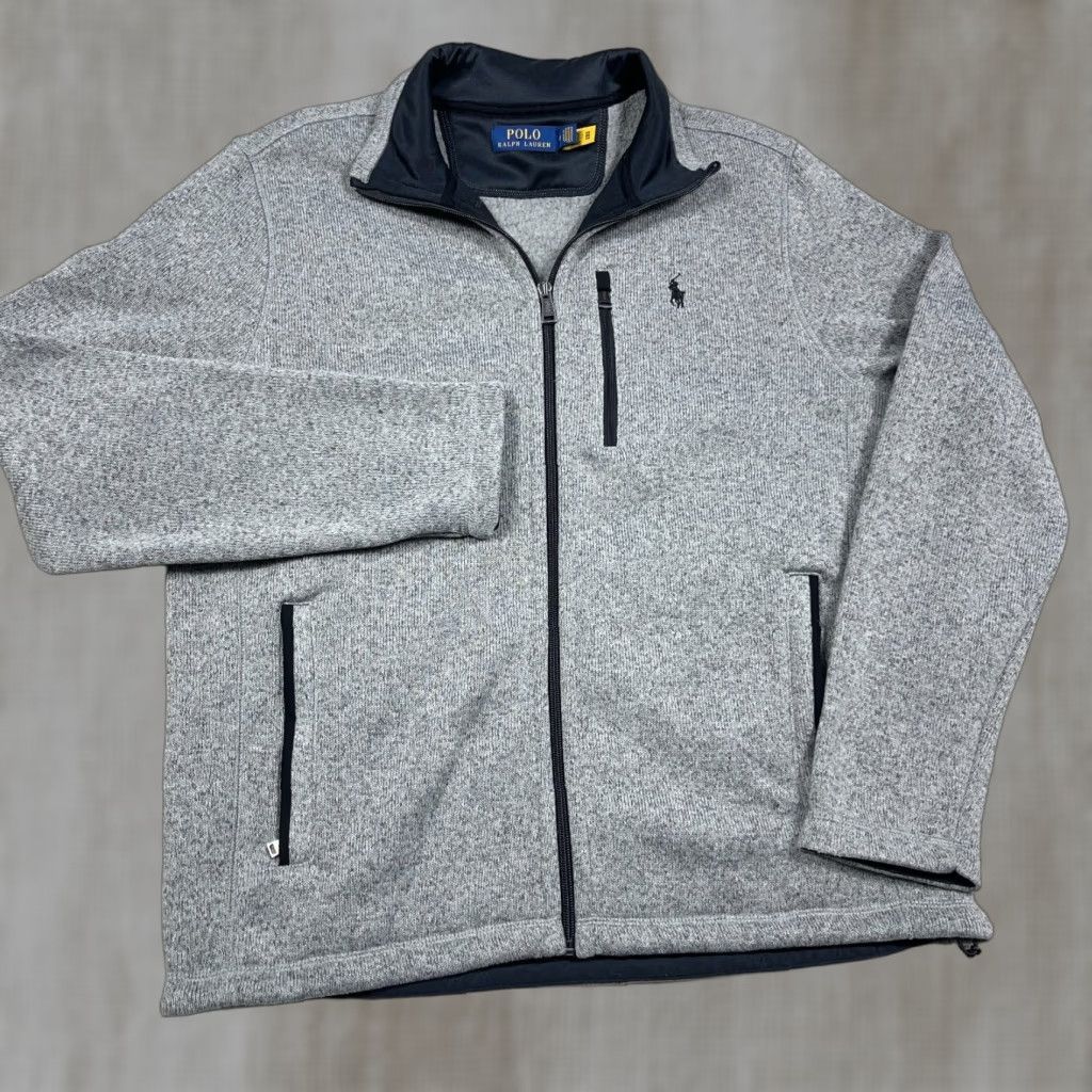 Polo Ralph Lauren Polo Ralph Lauren Jacket Men M Gray Full Zip Mock Neck Fleece Heather PRL | Track Jacket | Sports Classic Size US M / EU 48-50 / 2 - 1 Thumbnail