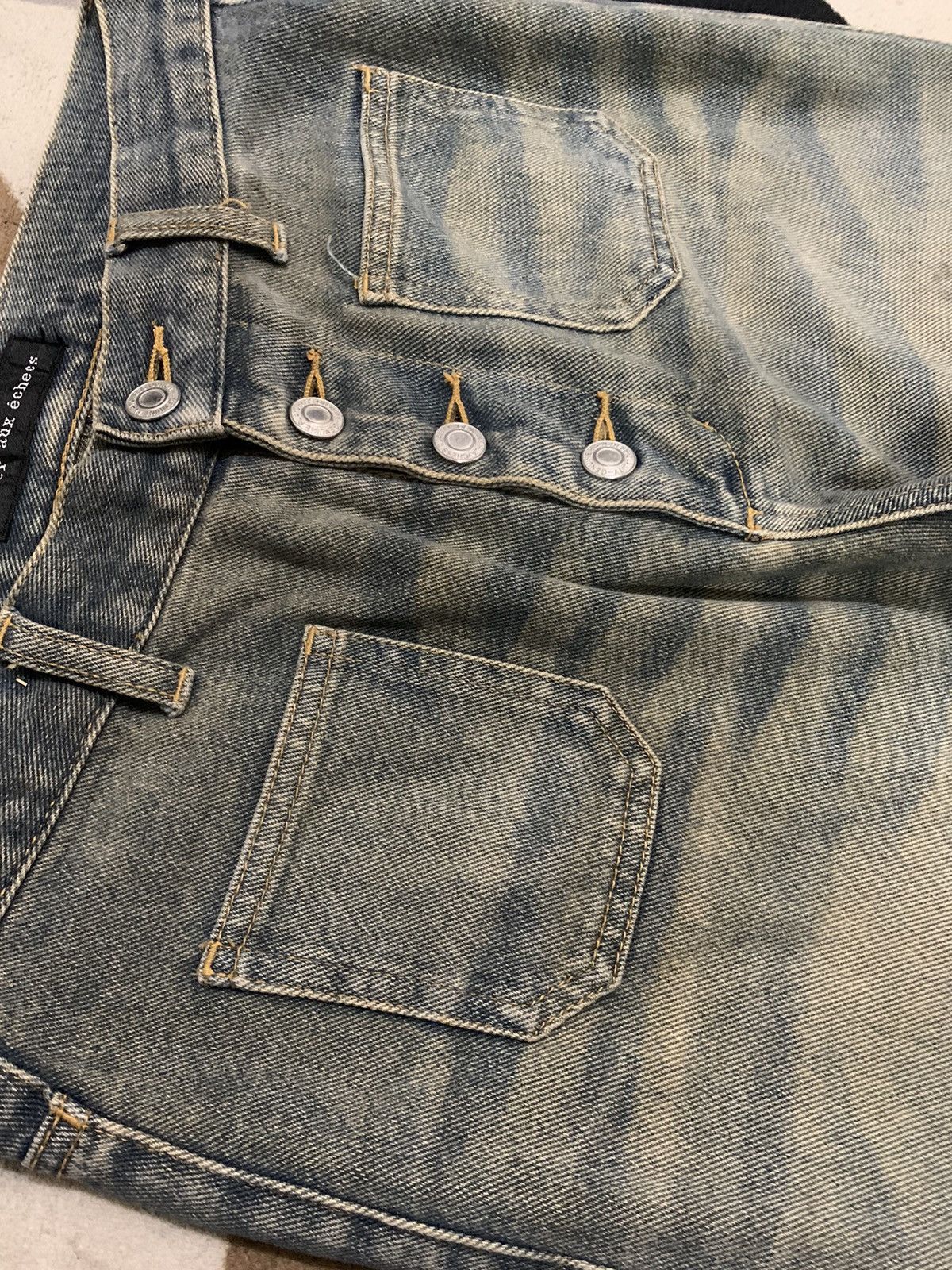 Hysteric Glamour Japanese Brand Yellow Mud Wash Flare Bell Bottom Jeans Size US 27 - 4 Thumbnail