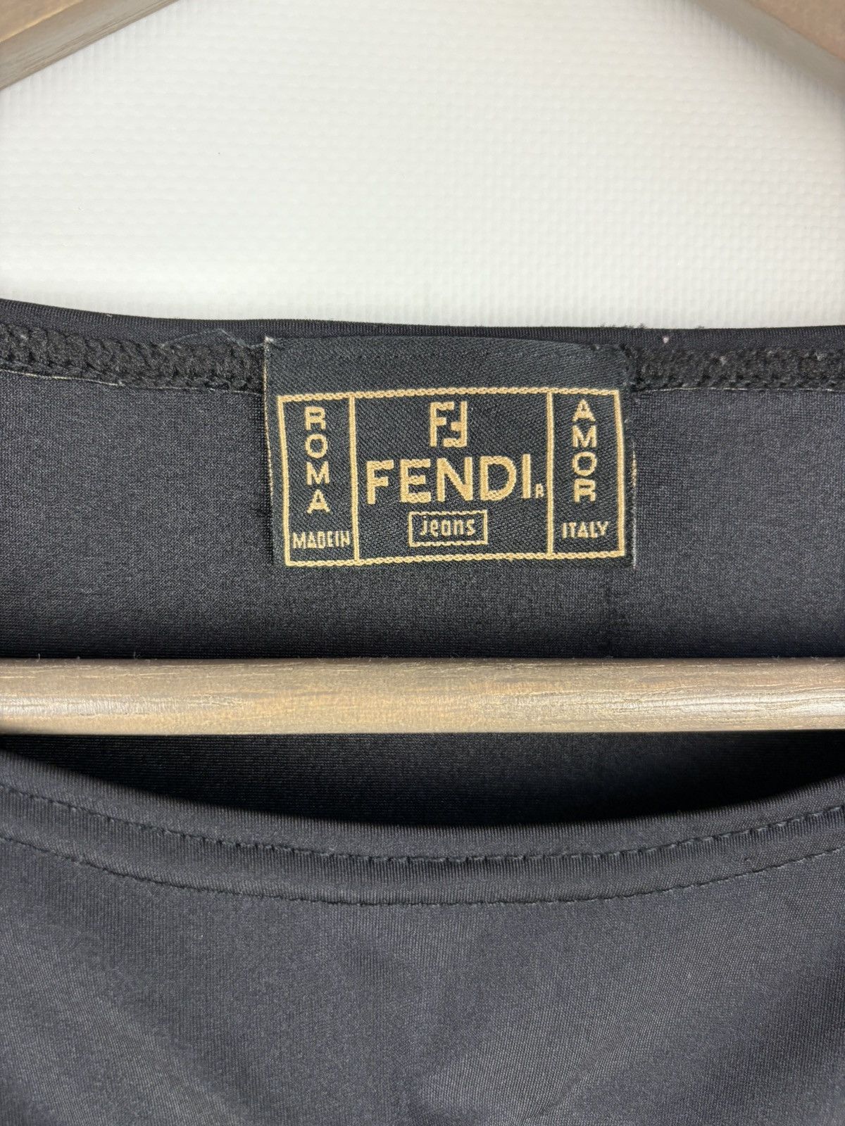 Fendi Vintage Fendi Jeans Women's Stretch Long Sleeve Black Blouse Size M / US 6-8 / IT 42-44 - 4 Thumbnail