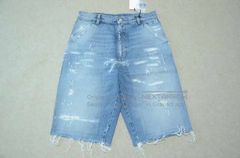 Gucci Gucci Blue washed and polished cat's beard shorts Size US 33 - 1 Thumbnail