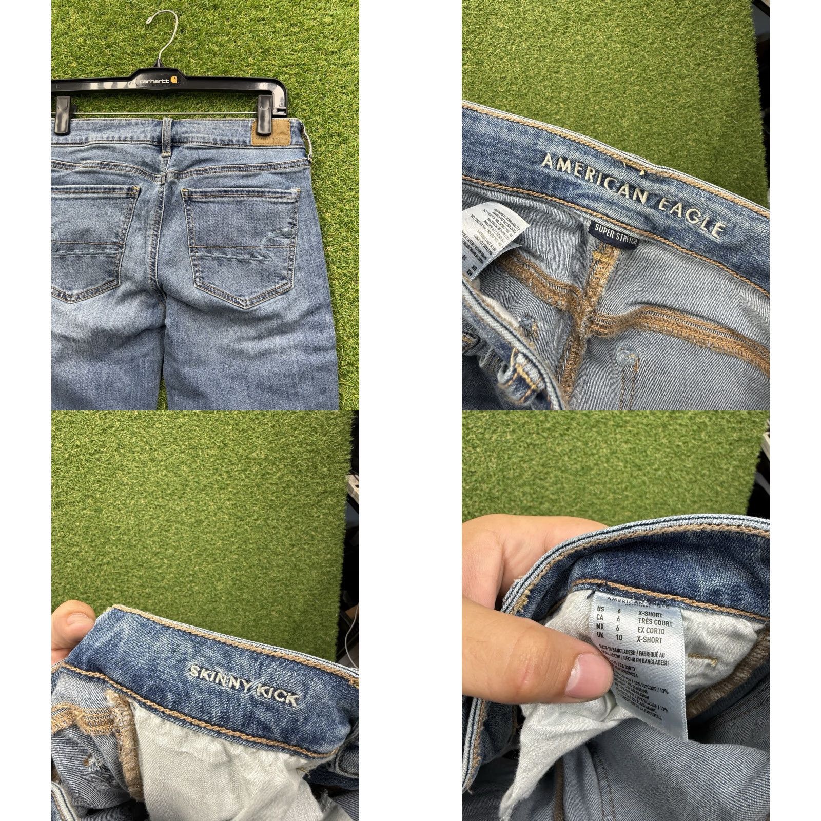 American Eagle Outfitters VINTAGE American Eagle Outfitters Women’s Skinny Kick Jeans Size 6 High Rise Denim Blue Casual 90s Size 28" / US 6 / IT 42 - 8 Thumbnail