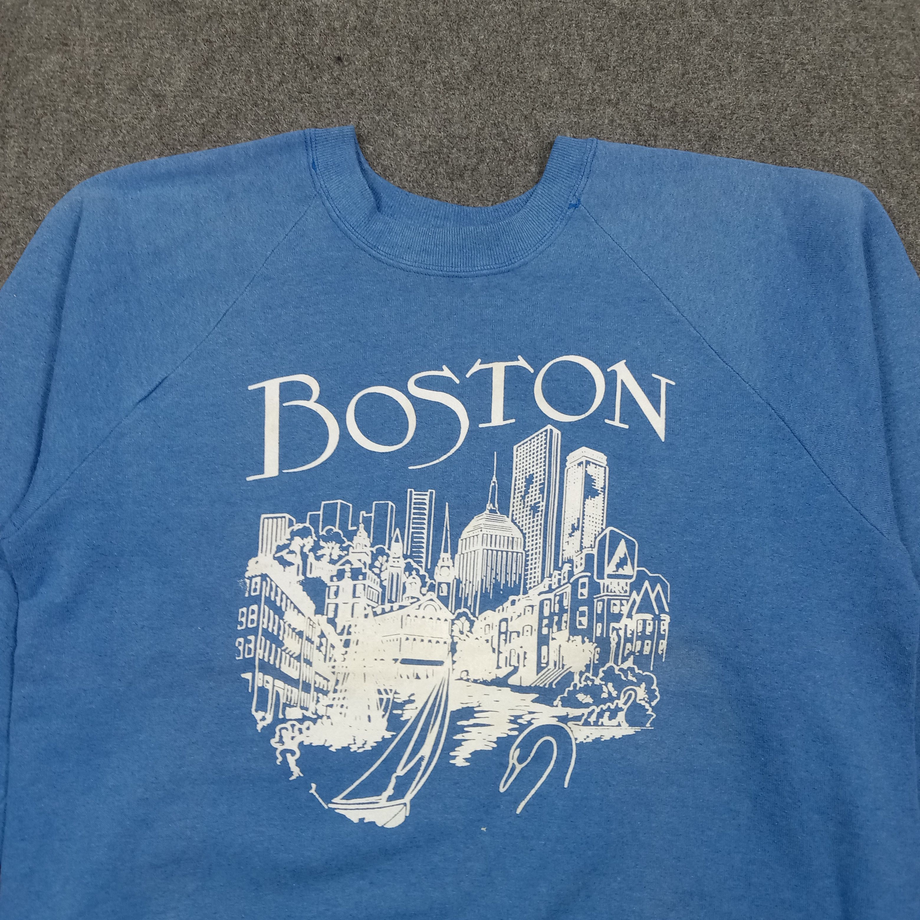 Fruit Of The Loom 90s Boston Skyline Sweatshirt Raglan C279N24 Size US M / EU 48-50 / 2 - 2 Thumbnail
