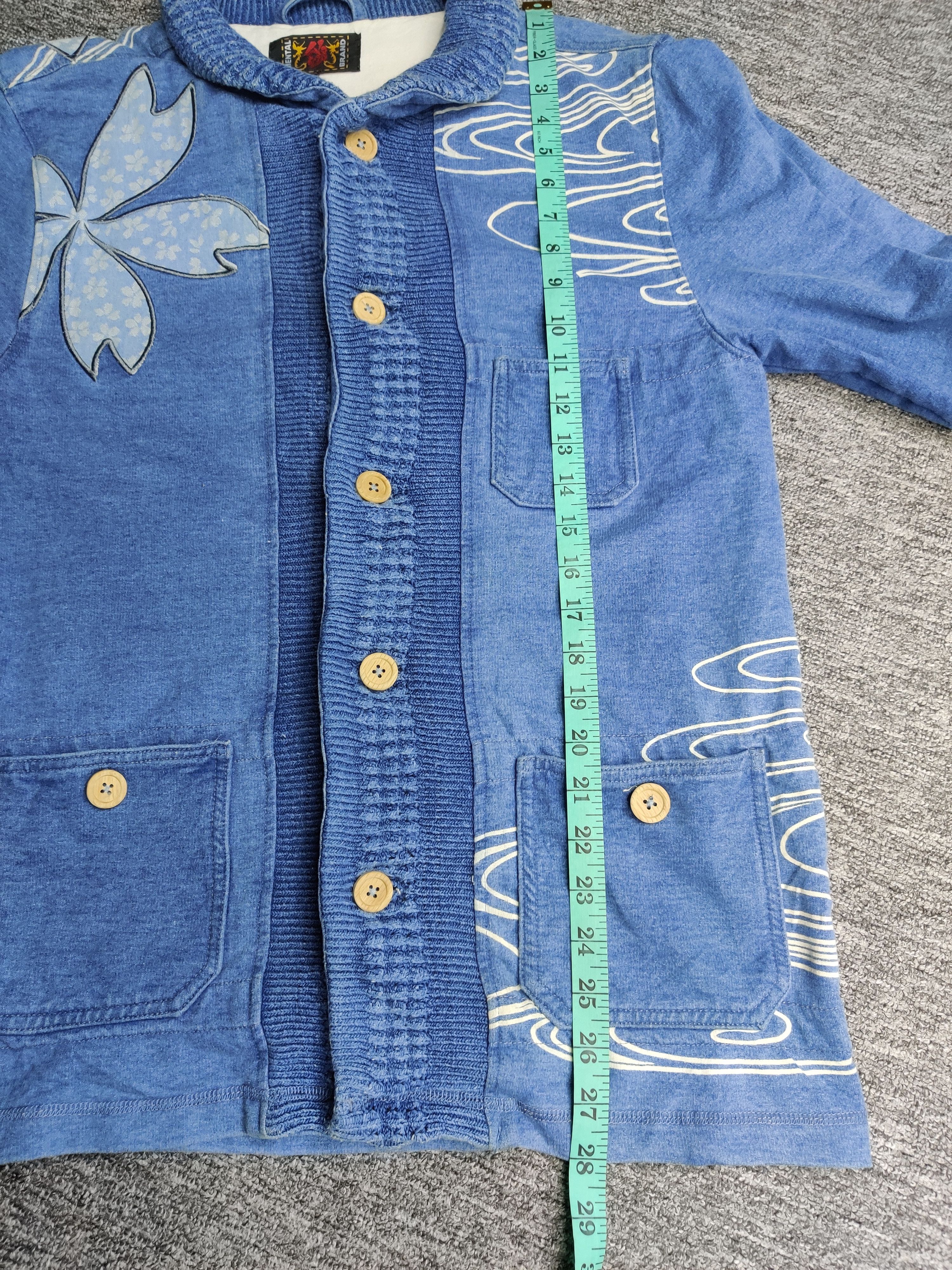 Japanese Brand Oriental Brand Nishiki Cherry Blossom Denim Button Jacket Size US M / EU 48-50 / 2 - 14 Thumbnail