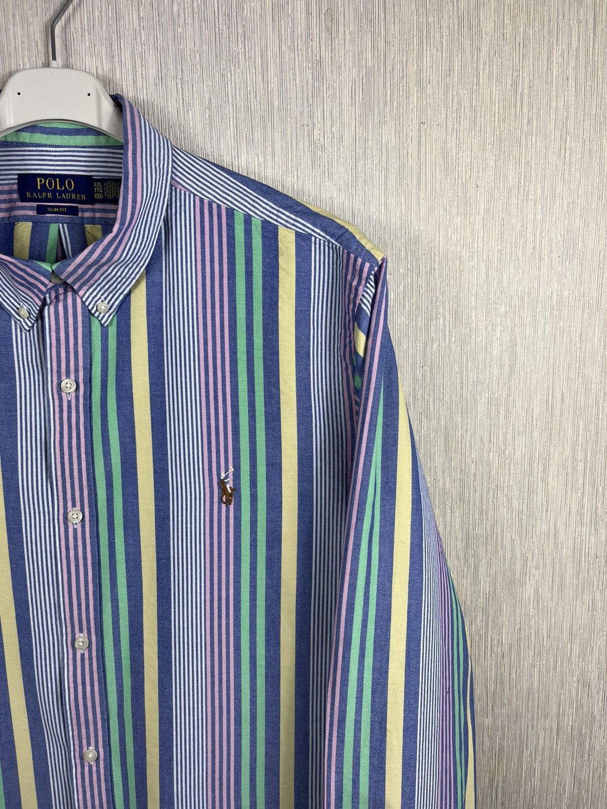 Polo Ralph Lauren × Ralph Lauren Polo Ralph Lauren multicolor striped chest logo pony shirt Size US XXL / EU 58 / 5 - 3 Thumbnail