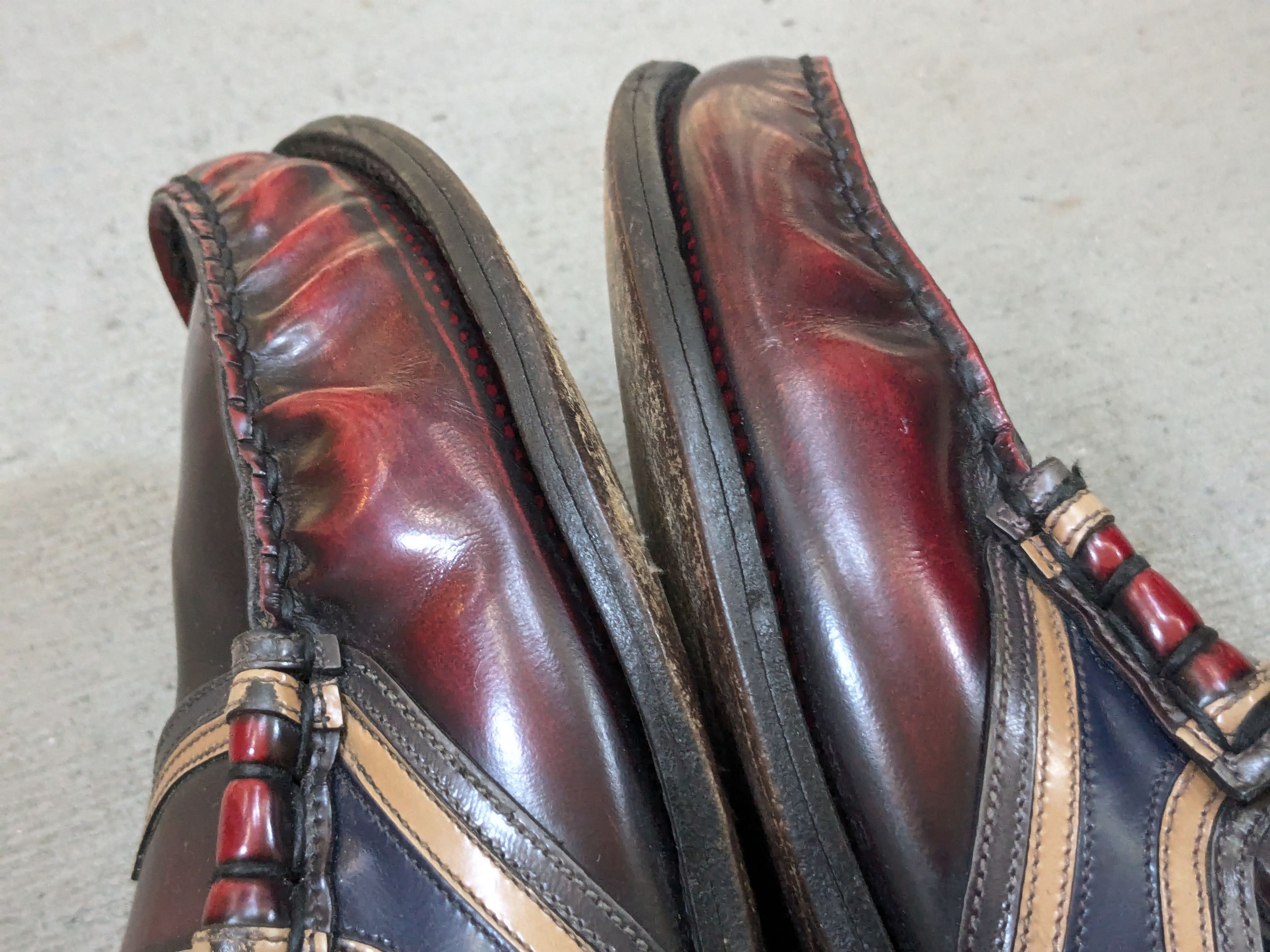 Prada Prada Loafers Red Leather 10.5 Black Slip Ons Italy Size US 10.5 / EU 43-44 - 9 Thumbnail