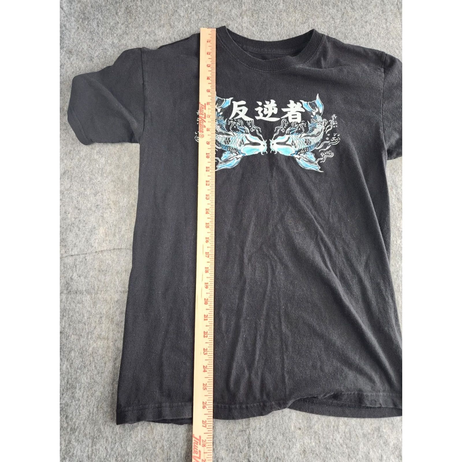 Vintage Japan Koi Fish Graphic T-Shirt Double-Sided Size Small Men Black S Shirt Size US S / EU 44-46 / 1 - 4 Thumbnail