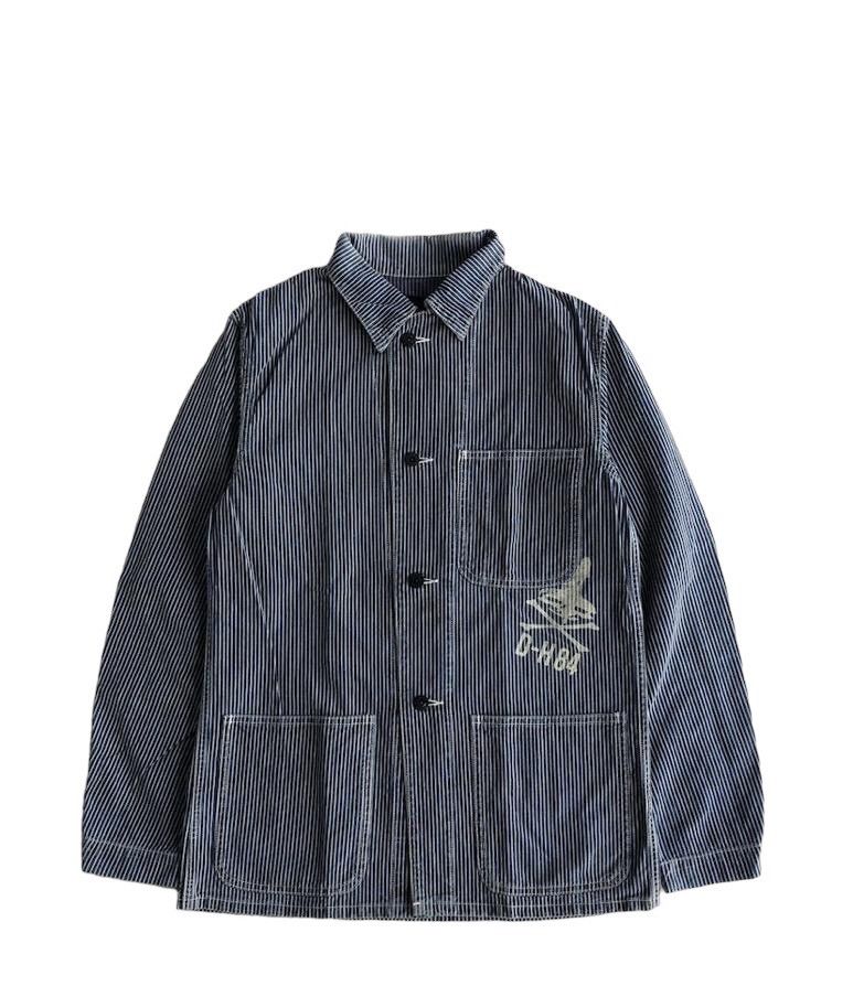 image of Hysteric Glamour Wabash Chore Jacket in Blue Stripe, Men's (Size Medium)
