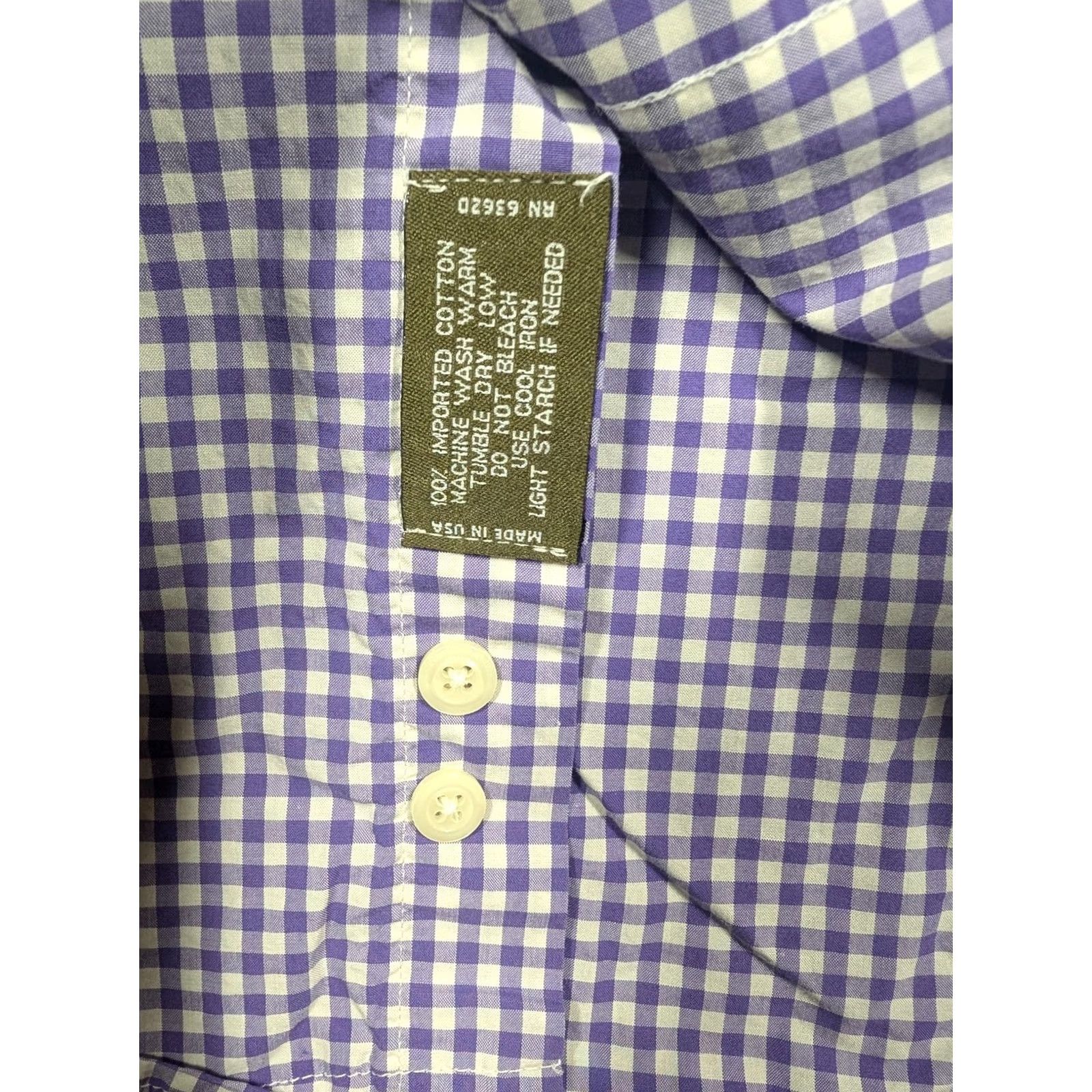 Vintage Gitman Bros Shirt Mens Medium Purple Gingham Button-Down Long Sleeve Made In USA Size US M / EU 48-50 / 2 - 7 Thumbnail