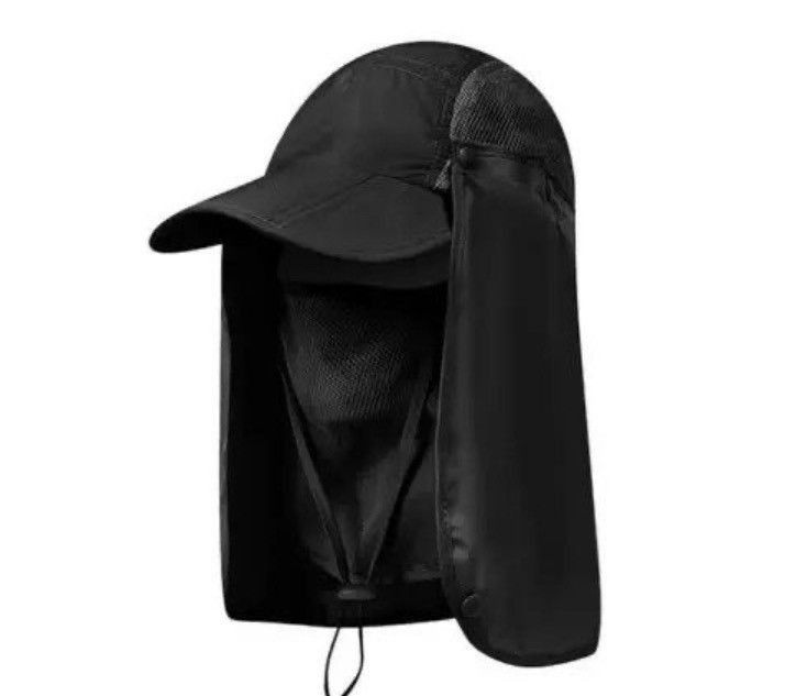 Japanese Brand Gangsta Mesh Camp Hat With Facemask Black Color Size ONE SIZE - 3 Thumbnail