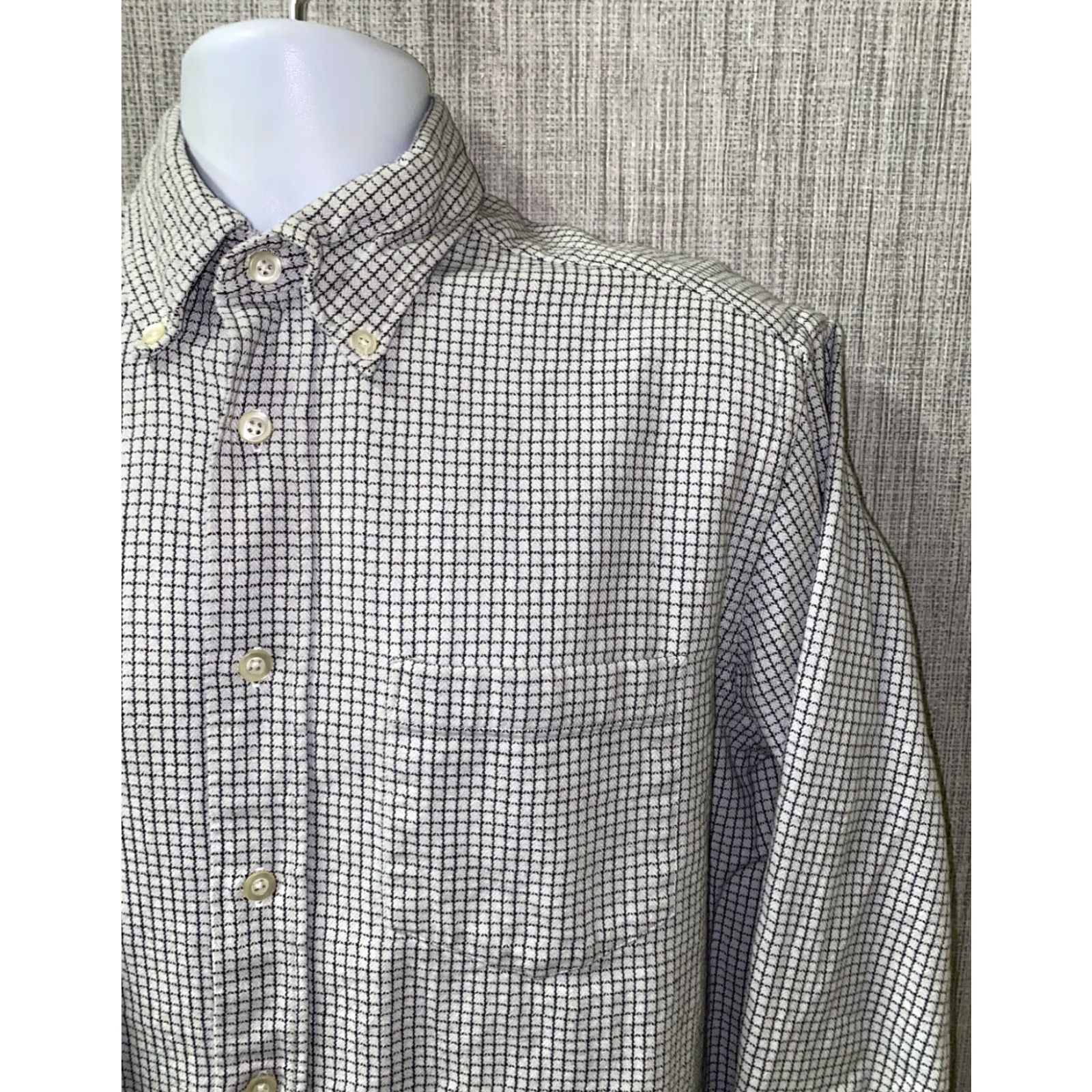 Hugo Boss Boss Hugo Boss Mens White/Black Checkered Long Sleeve Shirt Button Front Size L Size US L / EU 52-54 / 3 - 2 Thumbnail