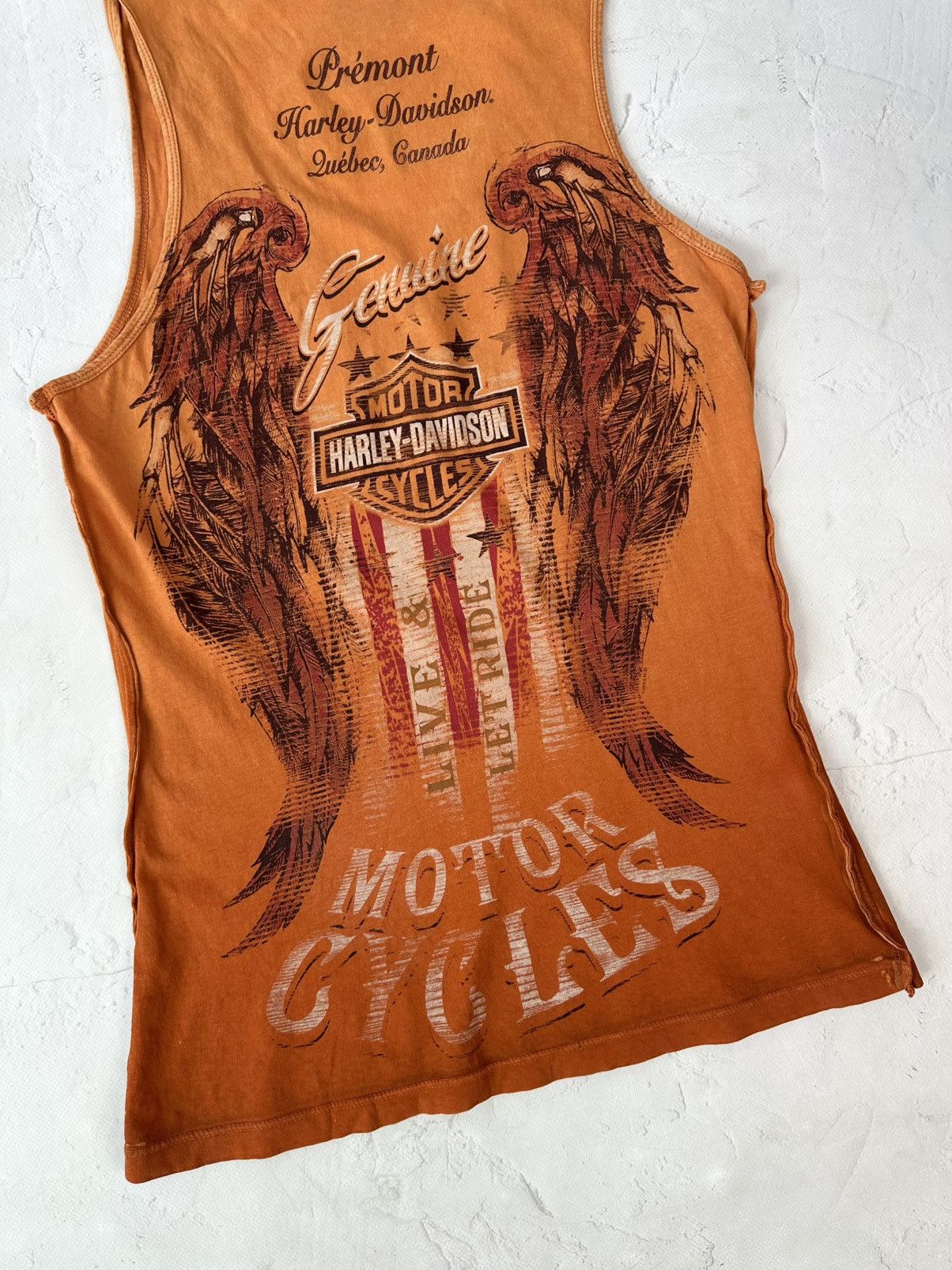 Other Vintage Harley Davidson Orange Washed Printed Top Size S / US 4 / IT 40 - 7 Thumbnail