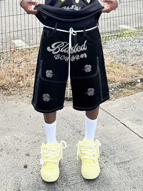 Japanese Brand × Vintage DESIGNER Y2K vintage RETRO jorts shorts DRIP Size US 32 / EU 48 - 1 Thumbnail