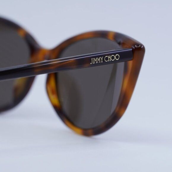 Jimmy Choo NADIA/S 008670 Sunglasses Havana Cat Eye Frame, Brown Lenses JIMMY CHOO NADIA/S 008670 Shiny Havana/Brown 56-17-145  main image 4