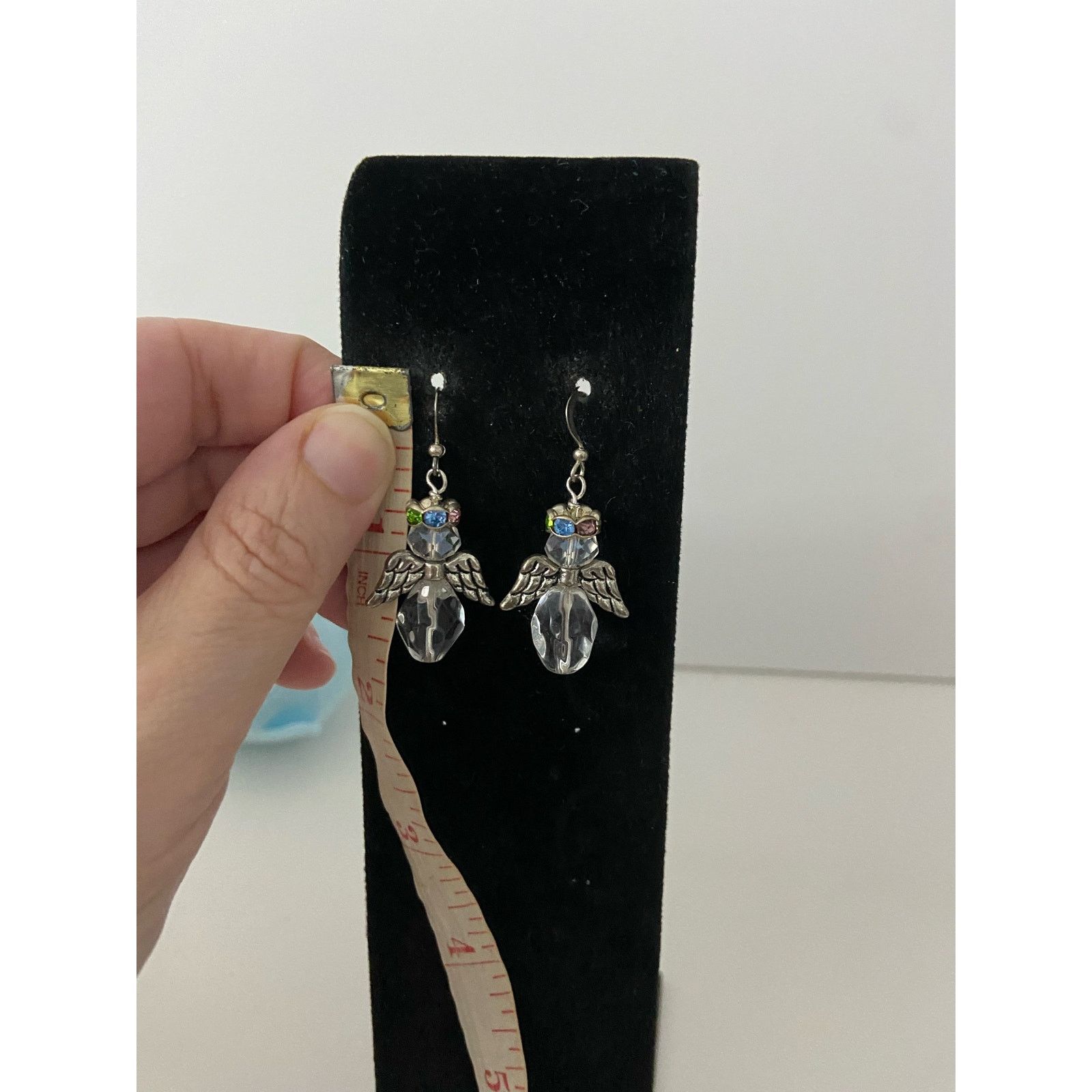 Vintage Vintage crystal angel earrings Size ONE SIZE - 3 Thumbnail