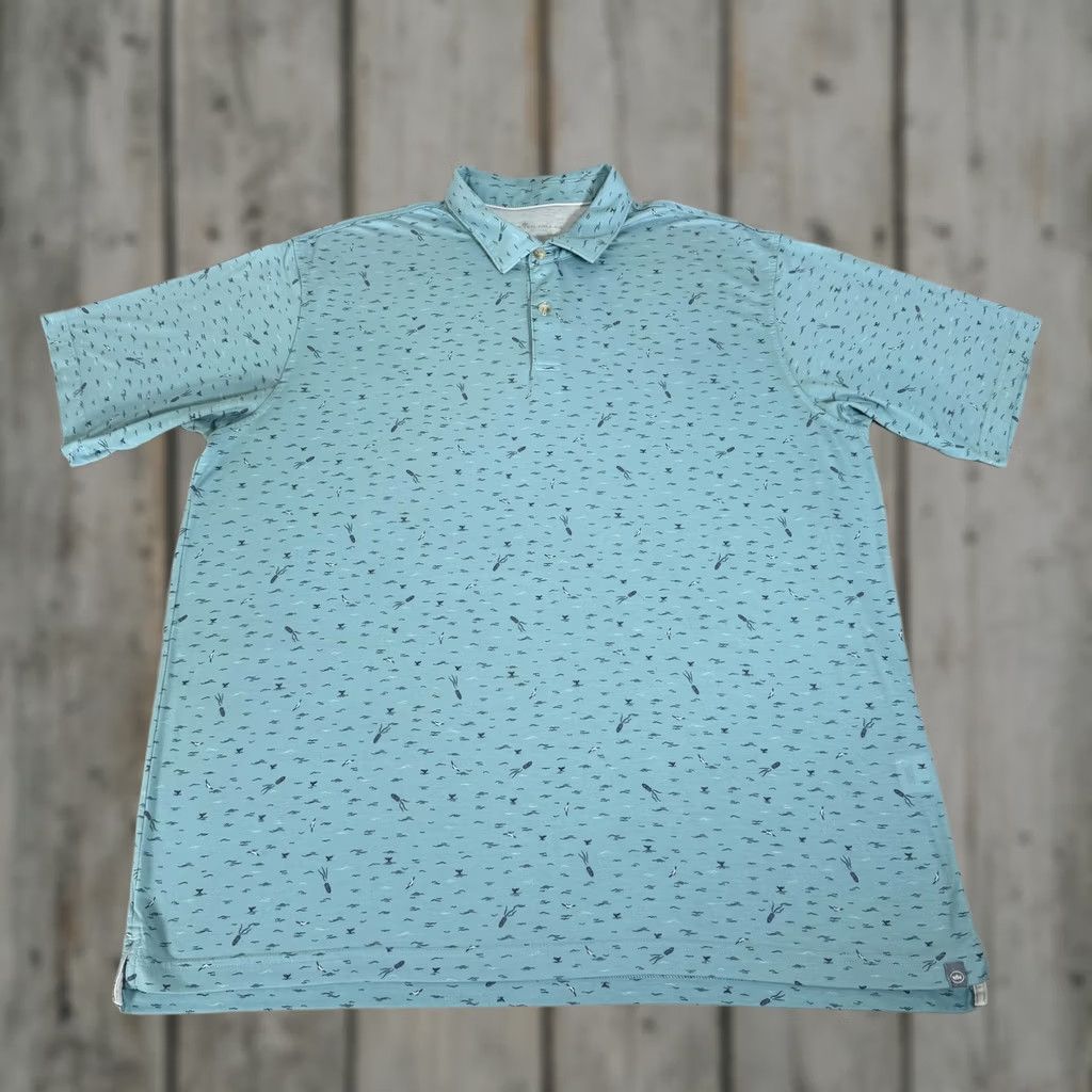 Peter Millar Peter Millar Shirt Mens XL Blue Seaside Wash Polo Golf Stretch Size US XL / EU 56 / 4 - 1 Thumbnail