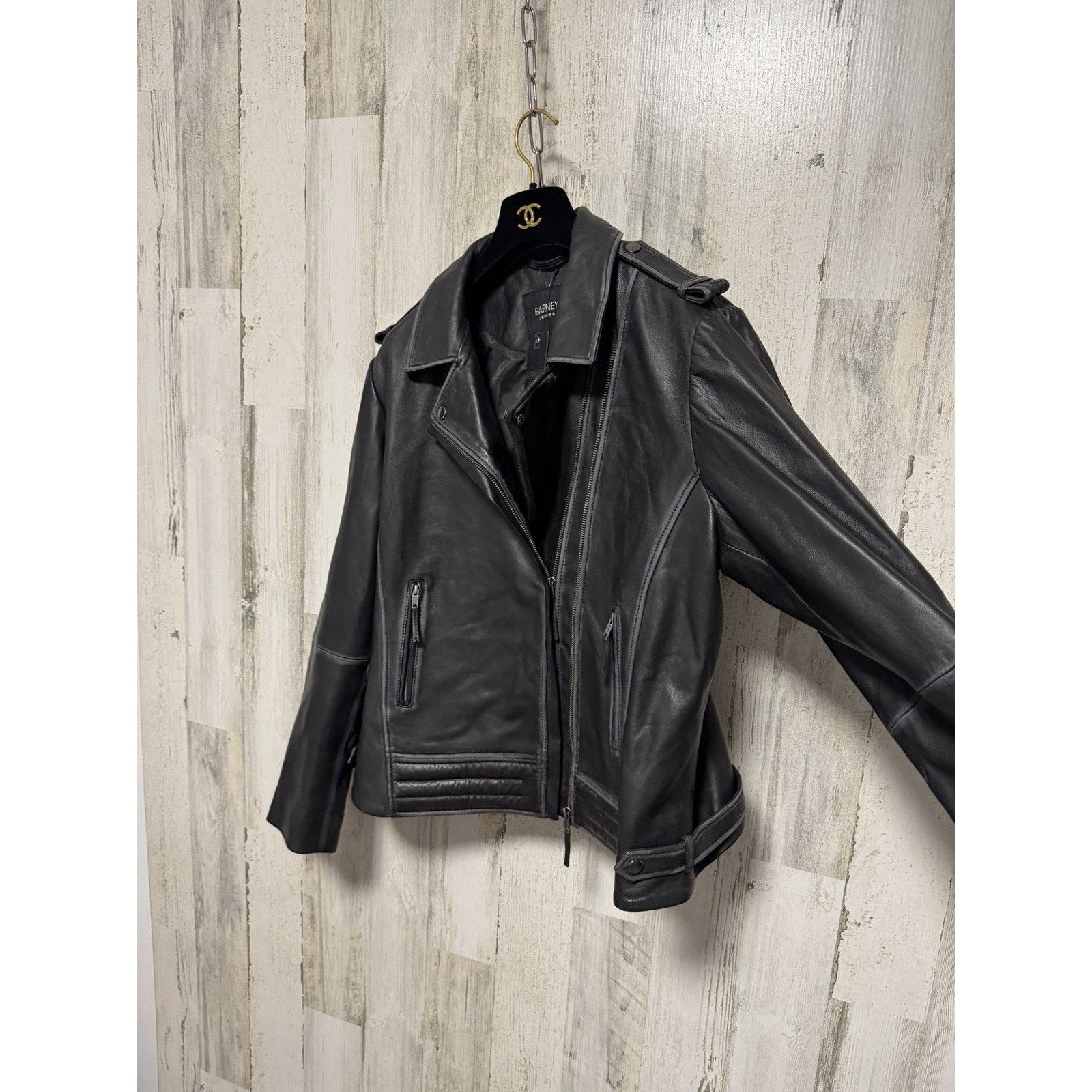 Barneys New York NWT Barney's Originals Women's Leather Jacket Black Size 20 Size 3XL / US 20-22 - 10 Thumbnail