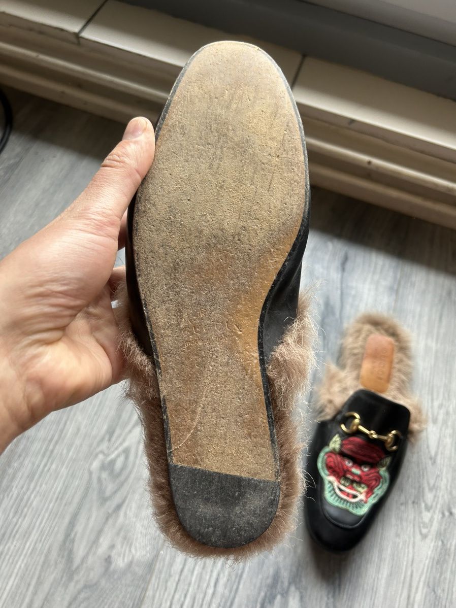 Gucci Rainbow UFO & Demon Embroidery Princetown Mules Size US 7.5 / EU 40-41 - 6 Thumbnail