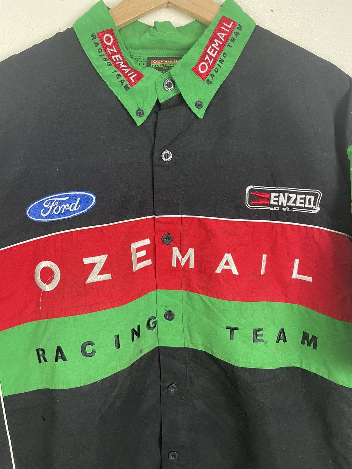Ford × Vintage Vintage OzEmail Racing Team Ford | 4XL Shirt Embroidered Size US XXL / EU 58 / 5 - 9 Thumbnail