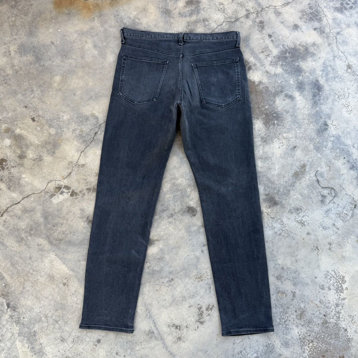 VINTAGE JAPANESE SKINNY FADED BLACK JEAN DENIM PANTS