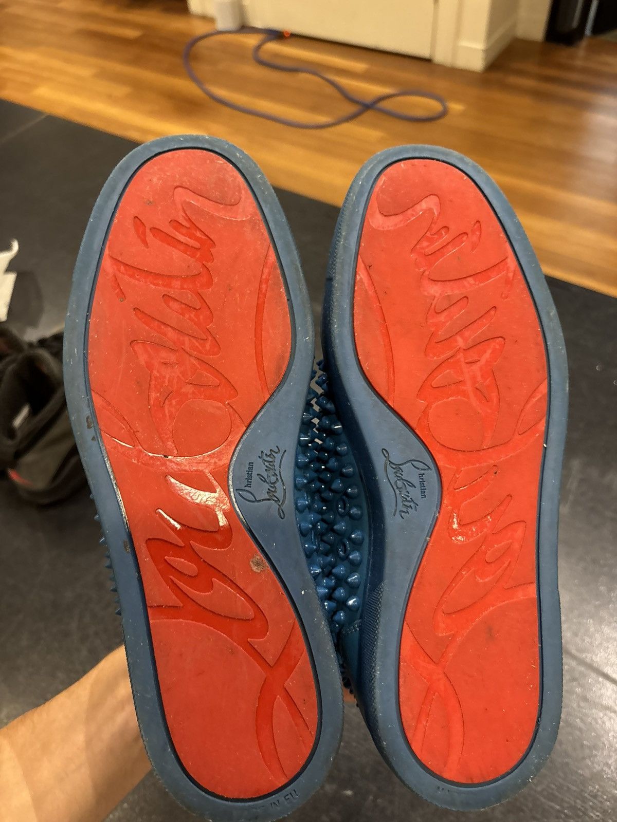 Christian Louboutin Christian Louboutin Spike Sneakers - Blue Size US 7 / EU 40 - 5 Thumbnail