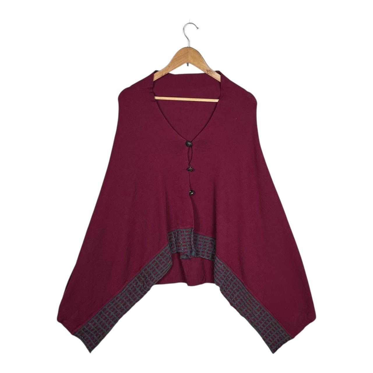 Japanese Brand Vintage Cinq Cent Japanese Wool Knit Poncho Cape - OS Size US M / EU 48-50 / 2 - 1 Thumbnail