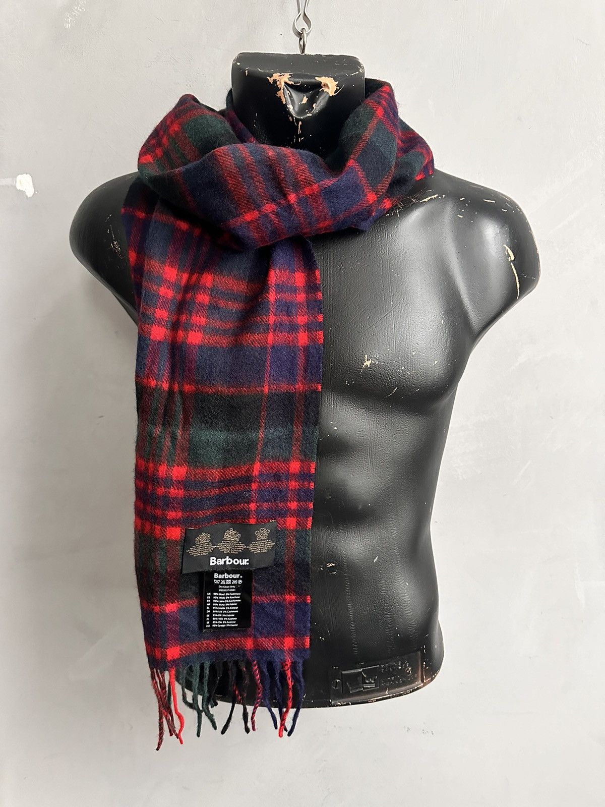 Barbour Vintage Wool Barbour Scarf Burberry Nova Check Loro piana Size ONE SIZE - 2 Thumbnail