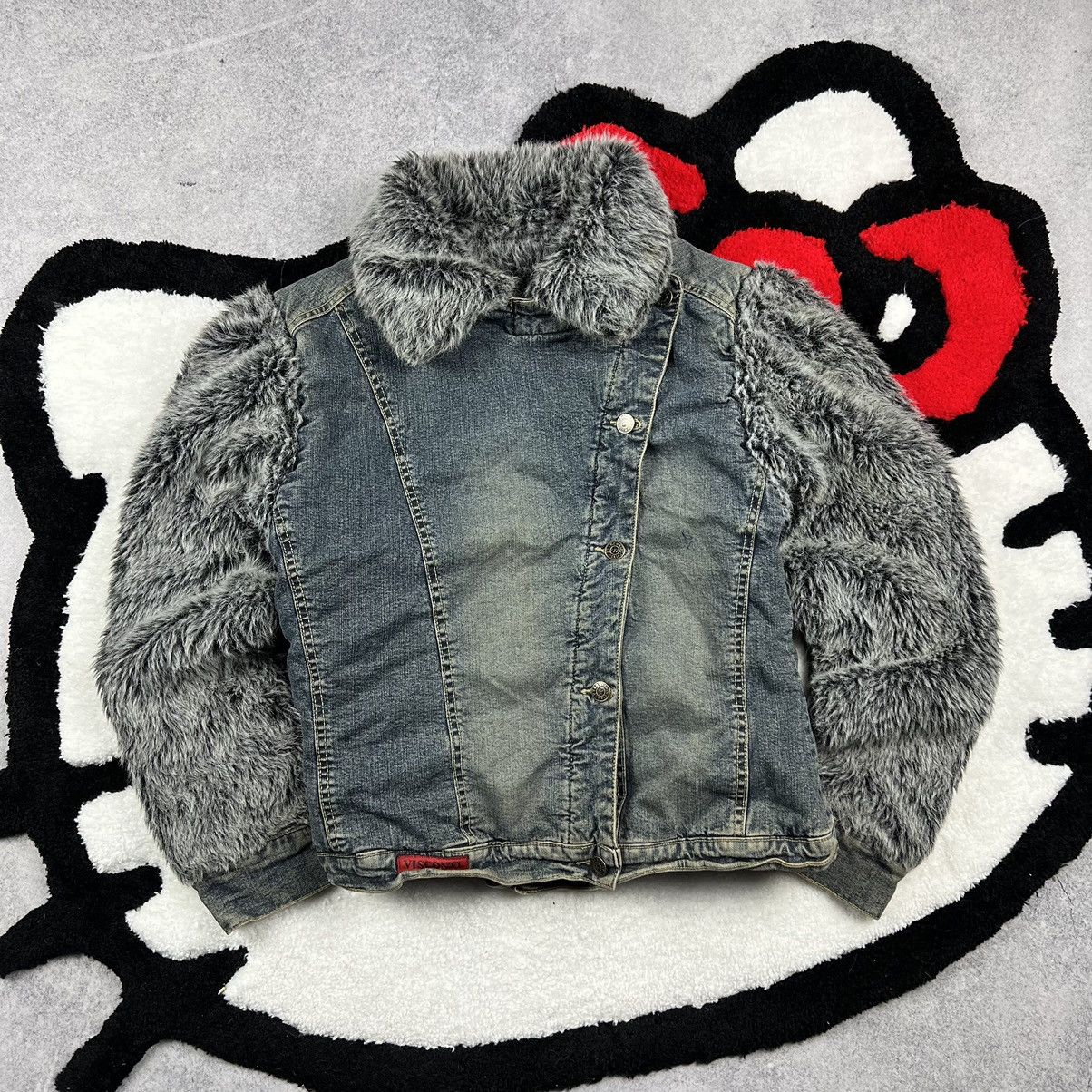 If Six Was Nine Vintage Y2K Faded Faur Fux Alt Fuzzy Rick Owens Style Jacket Size M / US 6-8 / IT 42-44 - 7 Thumbnail
