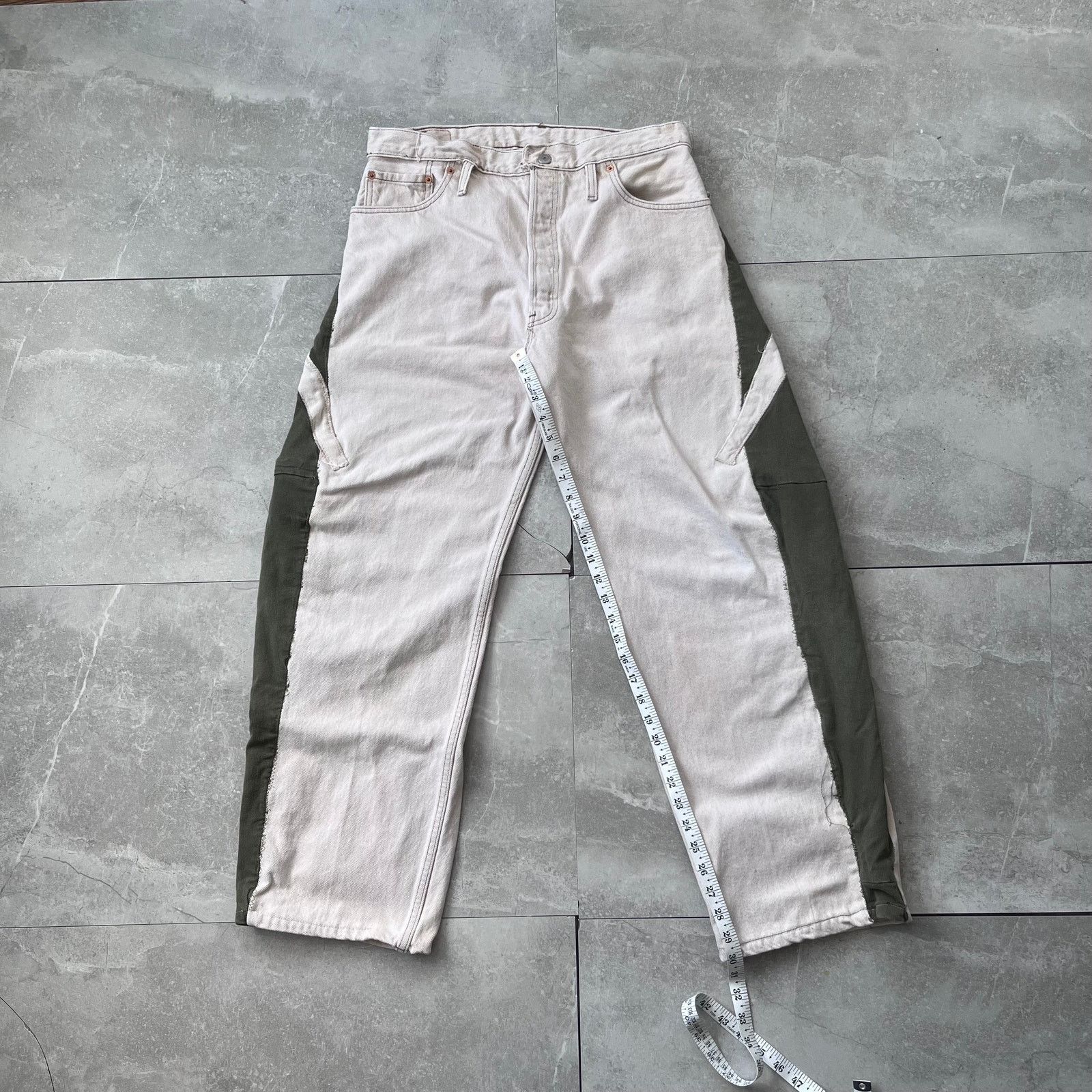 Levi's Custom Levi's Handmade Barrel Pants – Cream & Olive – 32x30 Size US 32 / EU 48 - 2 Thumbnail