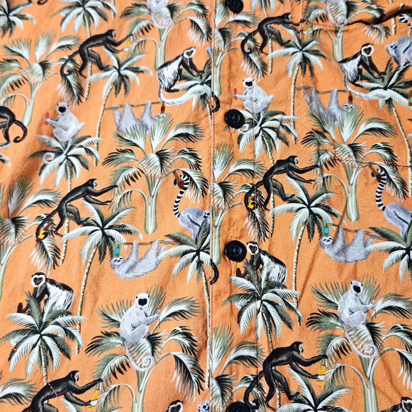Vintage Baja Llama Shirt Mens Small Orange Geometric Bright Fight Against Boring Monkeys Size US S / EU 44-46 / 1 - 4 Thumbnail