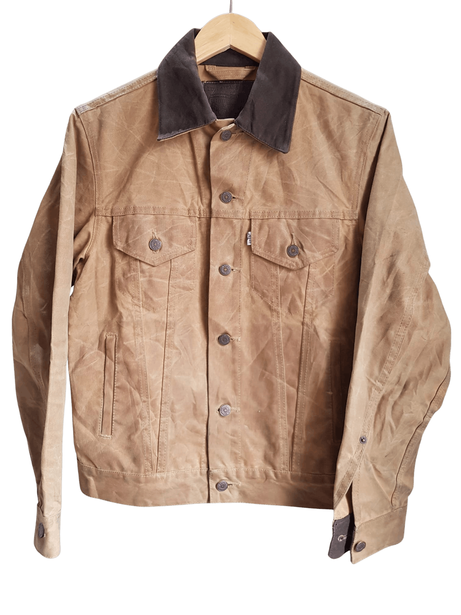 image of Filson X Levi's Usa Cotton Tin Cloth Oil Jacket Tan Size S, Men's