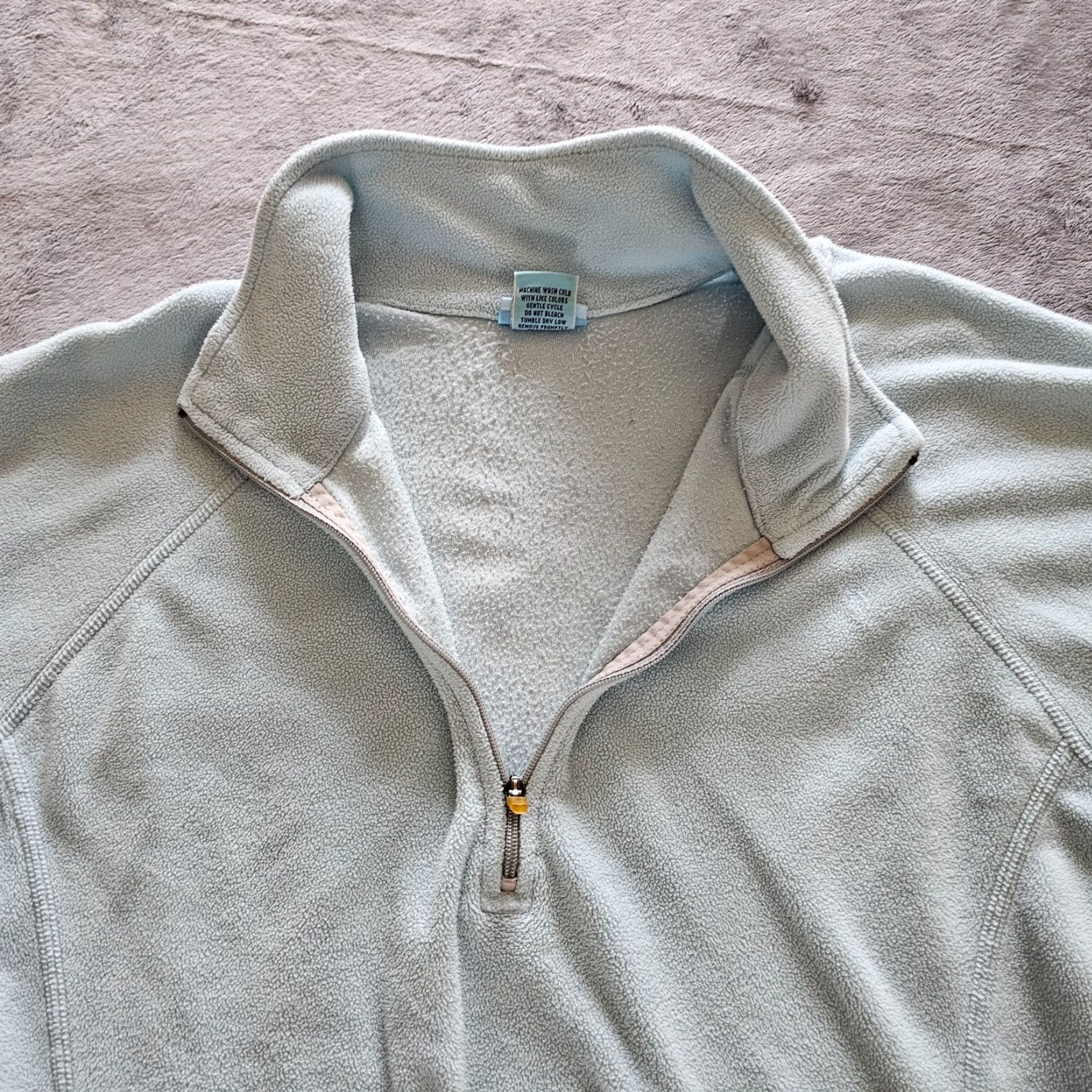 Vintage L.L. Bean Sweater Top Womens Large Green Fleece 1/4 Zip Long Sleeve Classic Basic Size L / US 10 / IT 46 - 3 Thumbnail