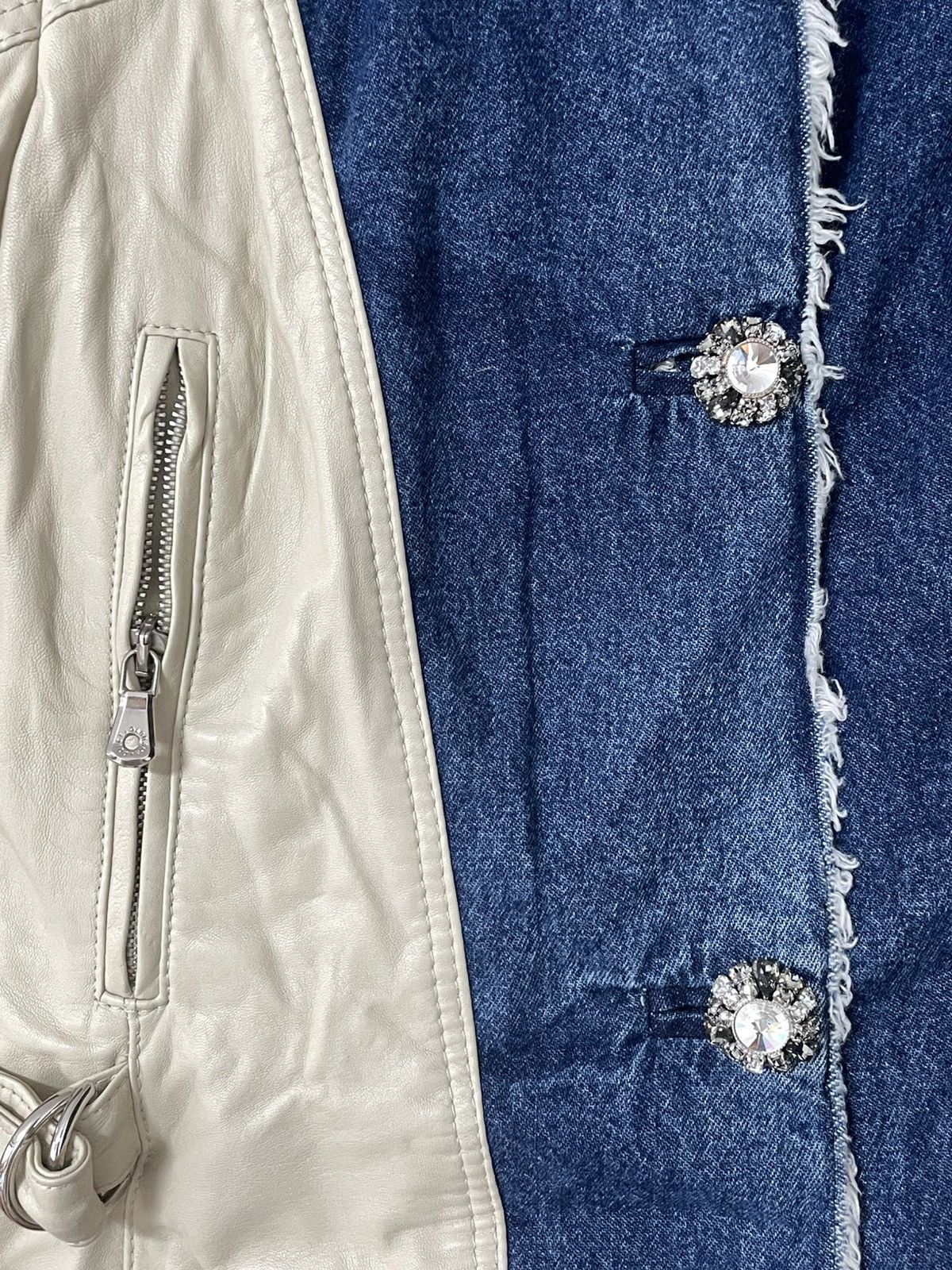 Dolce & Gabbana Dolce & Gabbana Denim Sheepskin Crystal Button Jacket Size S / US 4 / IT 40 - 7 Thumbnail