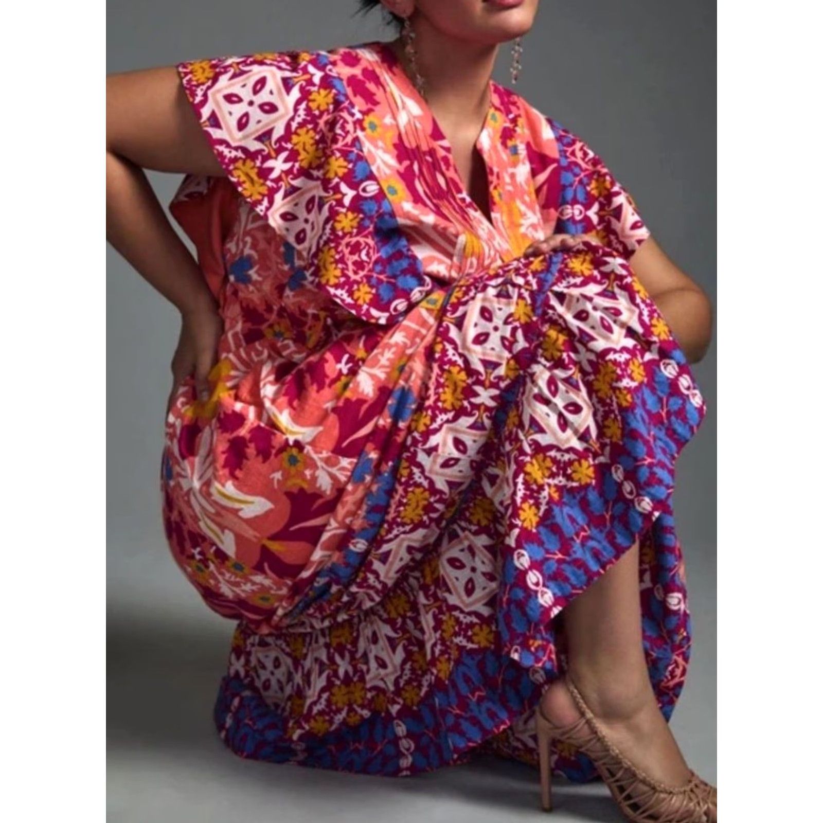 Anthropologie NWT Anthropologie Maeve The Cassandra Maxi Dress Plus Size 2X Maxi Dress Floral Multicolor Flutter Sleeve Bohemian 2XL Womens Shirts? Size XXL / US 16-18 / IT 52-54 - 2 Thumbnail