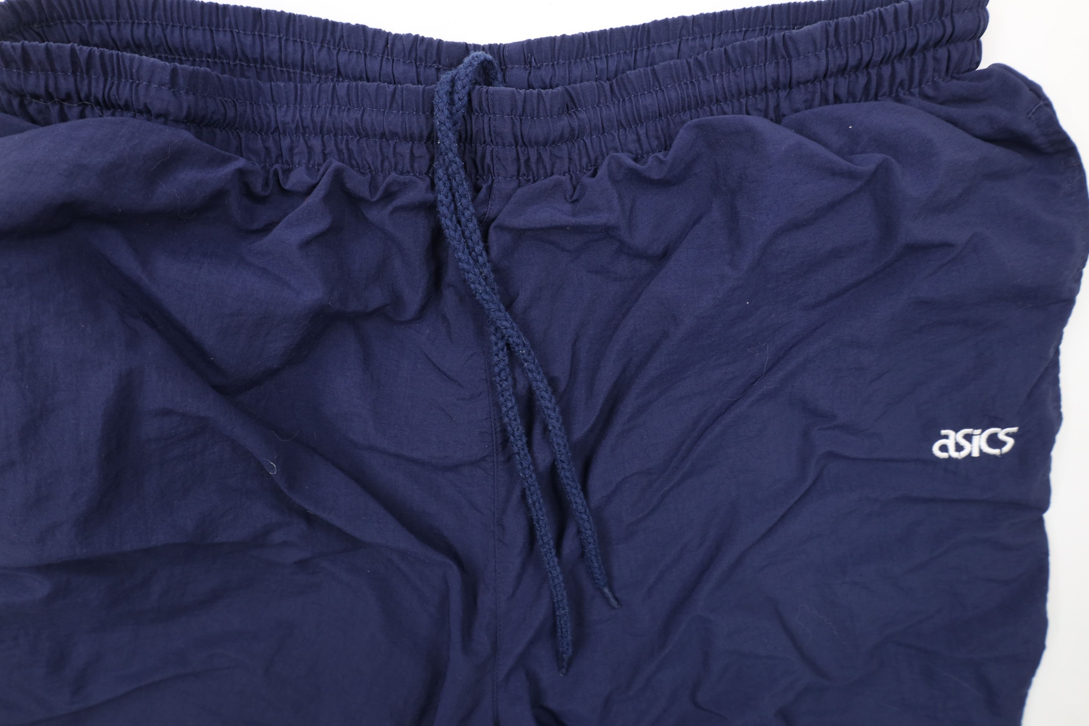 Asics × Vintage Vintage 90s Asics Spell Out Lined Windbreaker Pants Blue Size US 34 / EU 50 - 8 Thumbnail