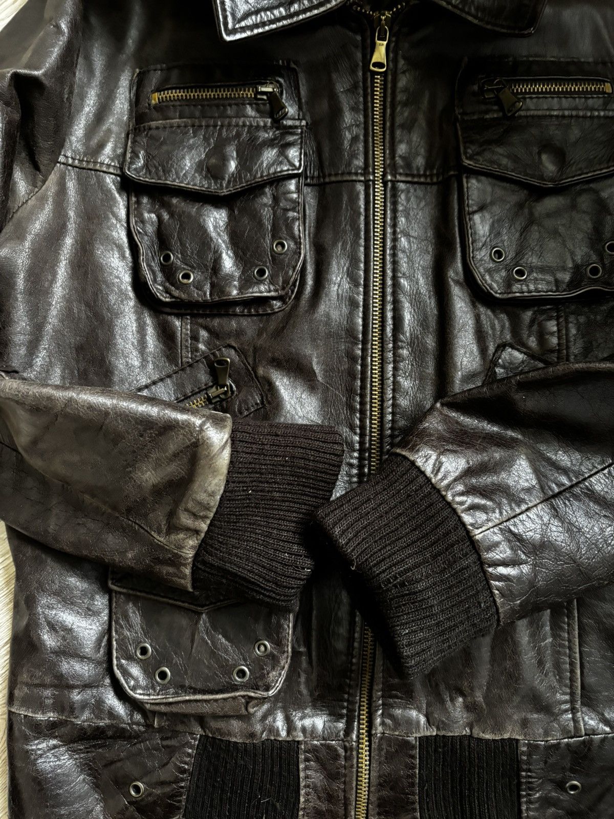 Other Emanuele Curci Women’s Leather Bomber Jacket Made in Italy Size XL / US 12-14 / IT 48-50 - 9 Thumbnail