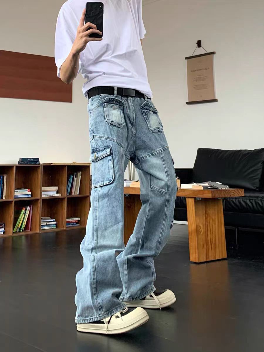 Japanese Brand × Jean High street washed and distressed casual jeans Size US 31 - 1 Thumbnail