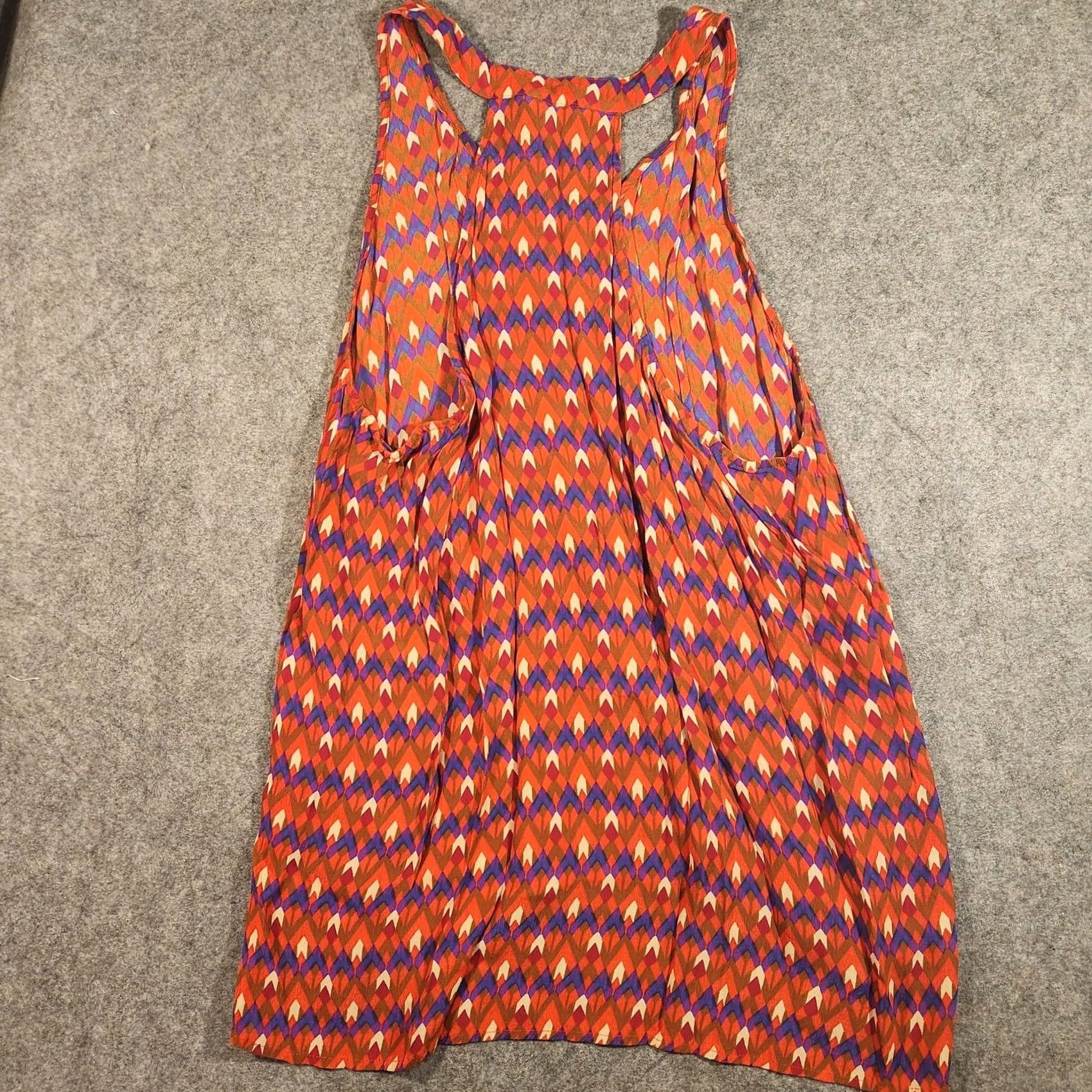 Lucky Brand VINTAGE? Lucky Brand Dress Womens XL Red Multi Racerback Sleeveless Pockets Geo Print Size XL / US 12-14 / IT 48-50 - 3 Thumbnail