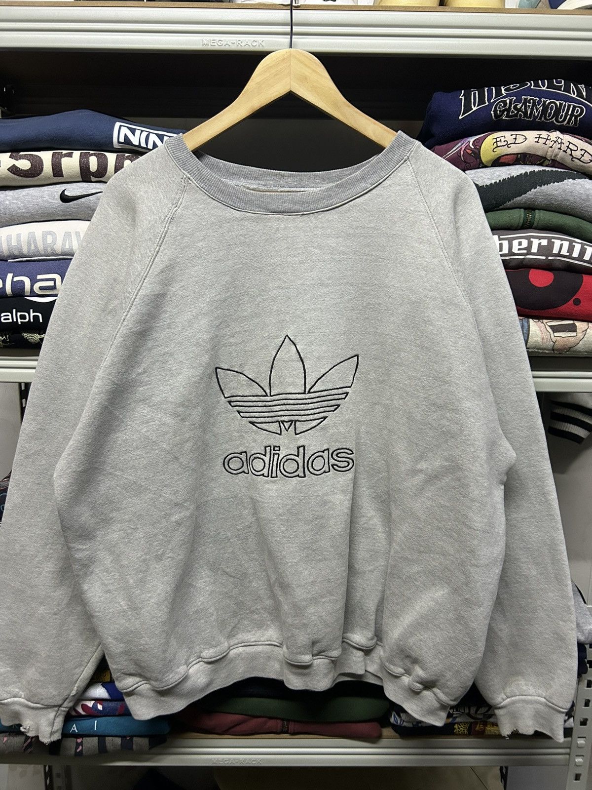 Adidas Vintage Adidas Trefoil Big Logo made in USA Size US XL / EU 56 / 4 - 1 Thumbnail