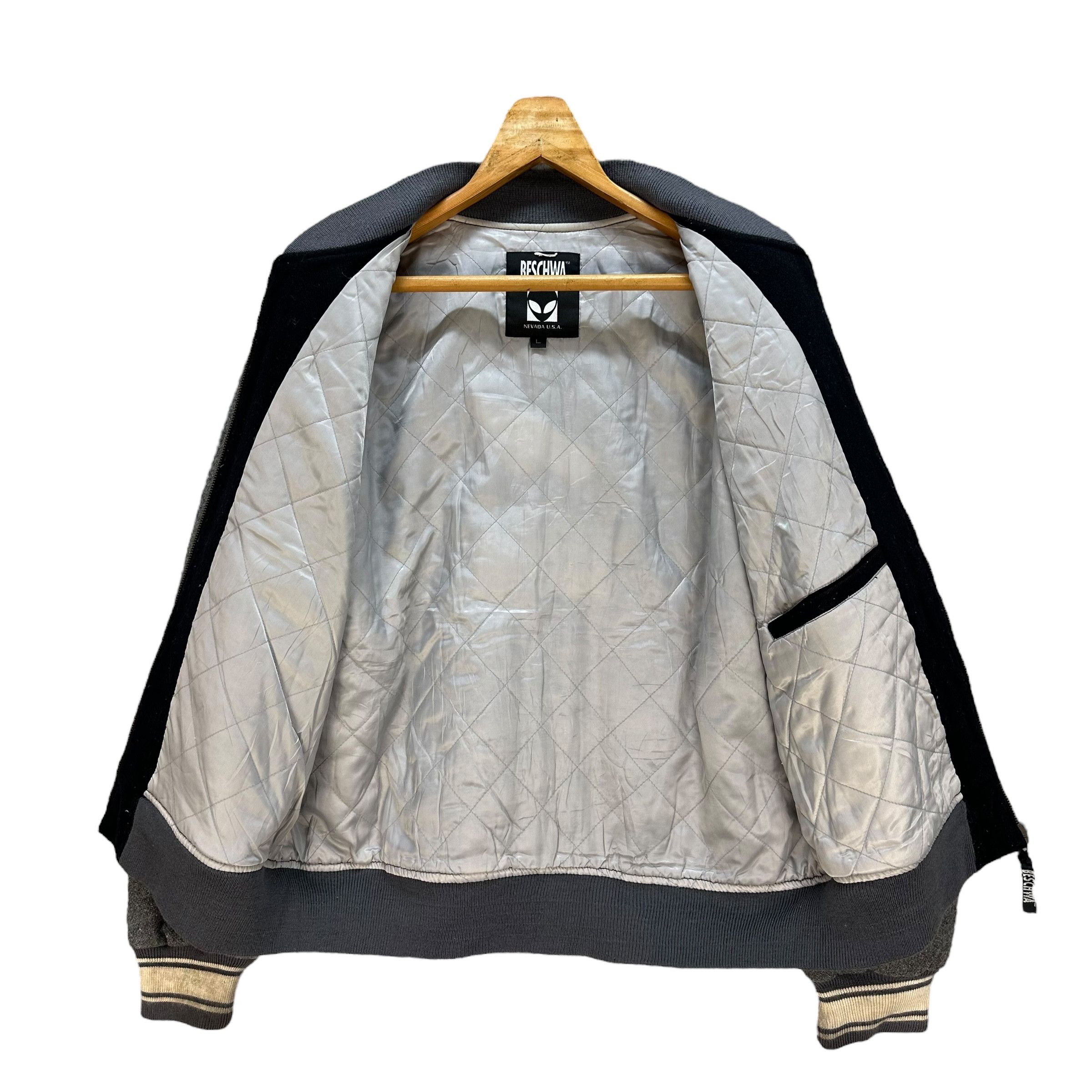 BESCHWA Embroidery Big Logo Wool Bomber Jacket #A53-1238