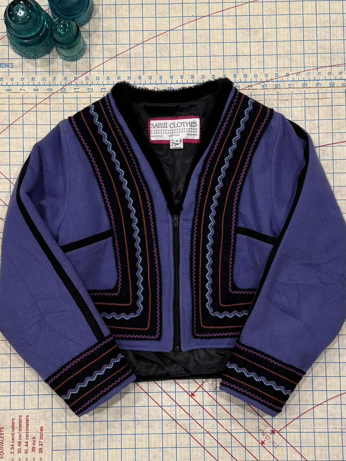 Vintage Samii Clothing Gay Ellis Sheffield Vermont Purple WoolJacket Size S / US 4 / IT 40 - 4 Thumbnail