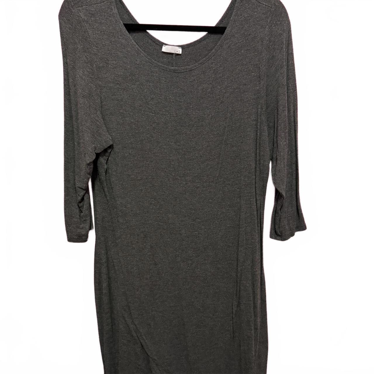 Designer Cozy 3/4 Sleeve Dress in Charcoal Size XL / US 12-14 / IT 48-50 - 1 Thumbnail
