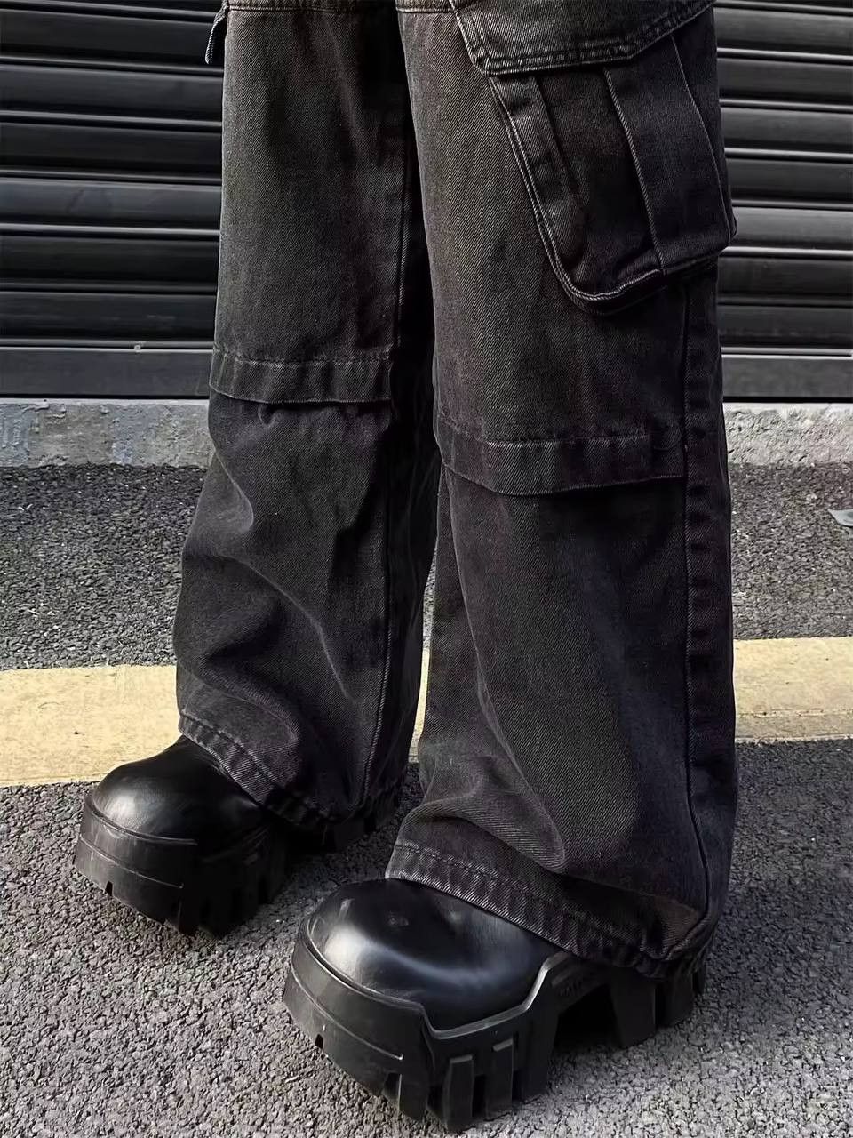 Japanese Brand × Vintage retro wide leg jeans Size US 35 - 5 Thumbnail