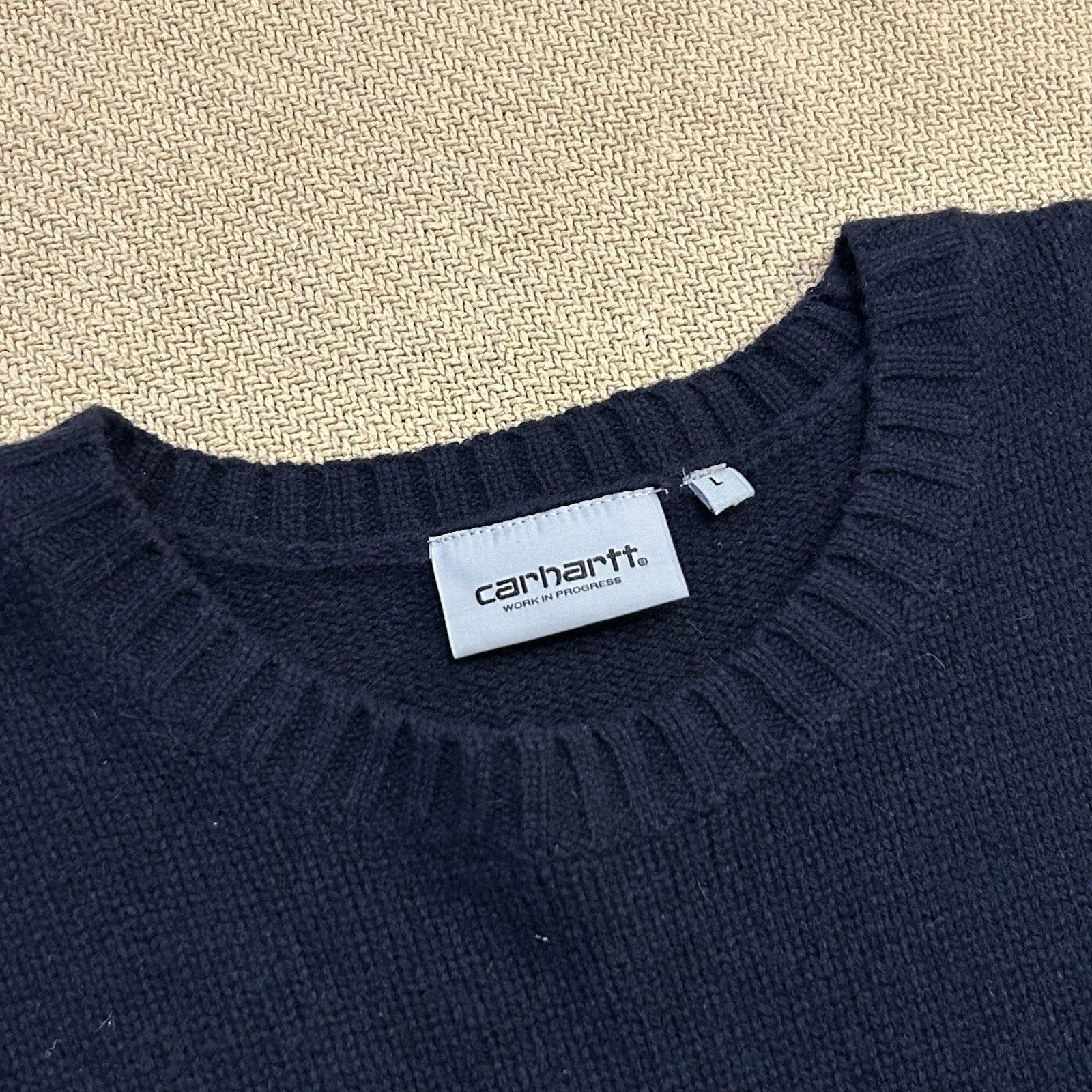 Carhartt WIP Work In Progress Goldner Lambs Wool Knit Striped Sweater Size US L / EU 52-54 / 3 - 2 Thumbnail