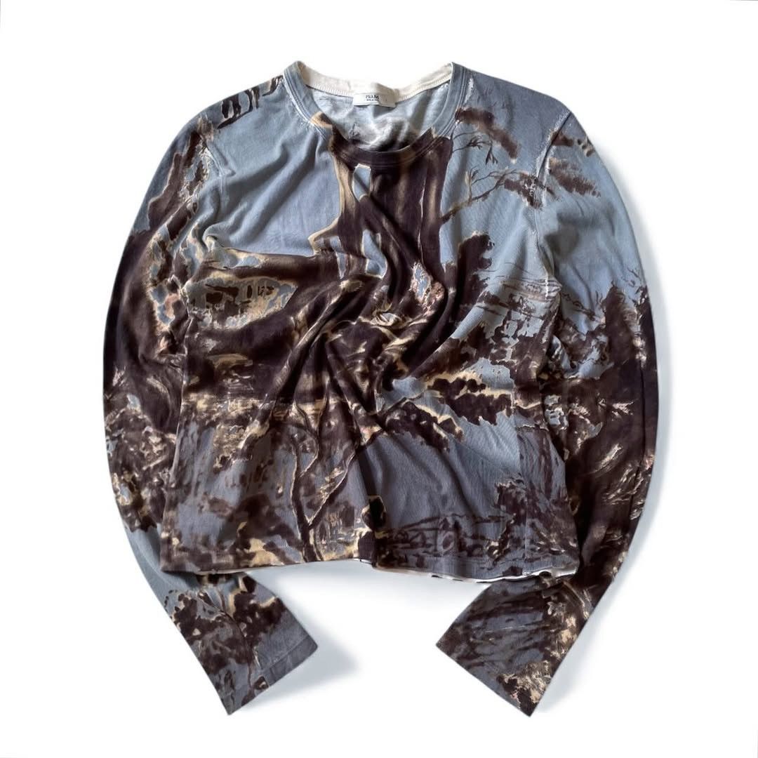 Prada Archive F/W2004 Runway Roman Ruins Landscape Printed