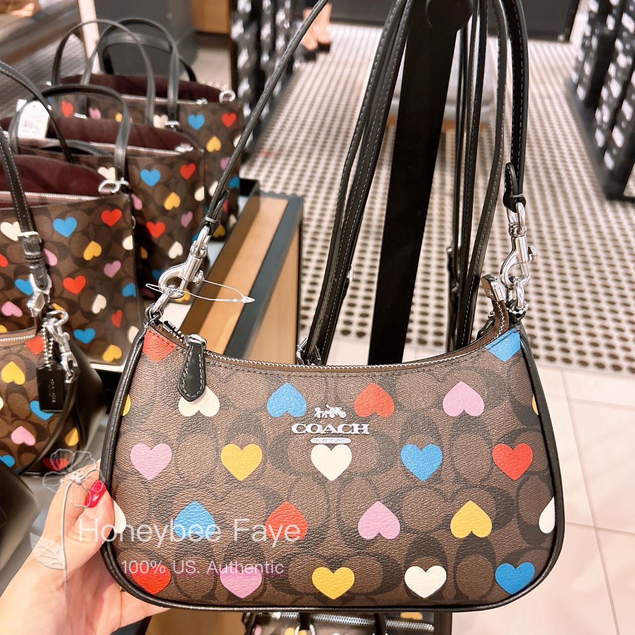 Coach Teri Shoulder Bag In Signature Canvas With Heart Print CP112 | Grailed