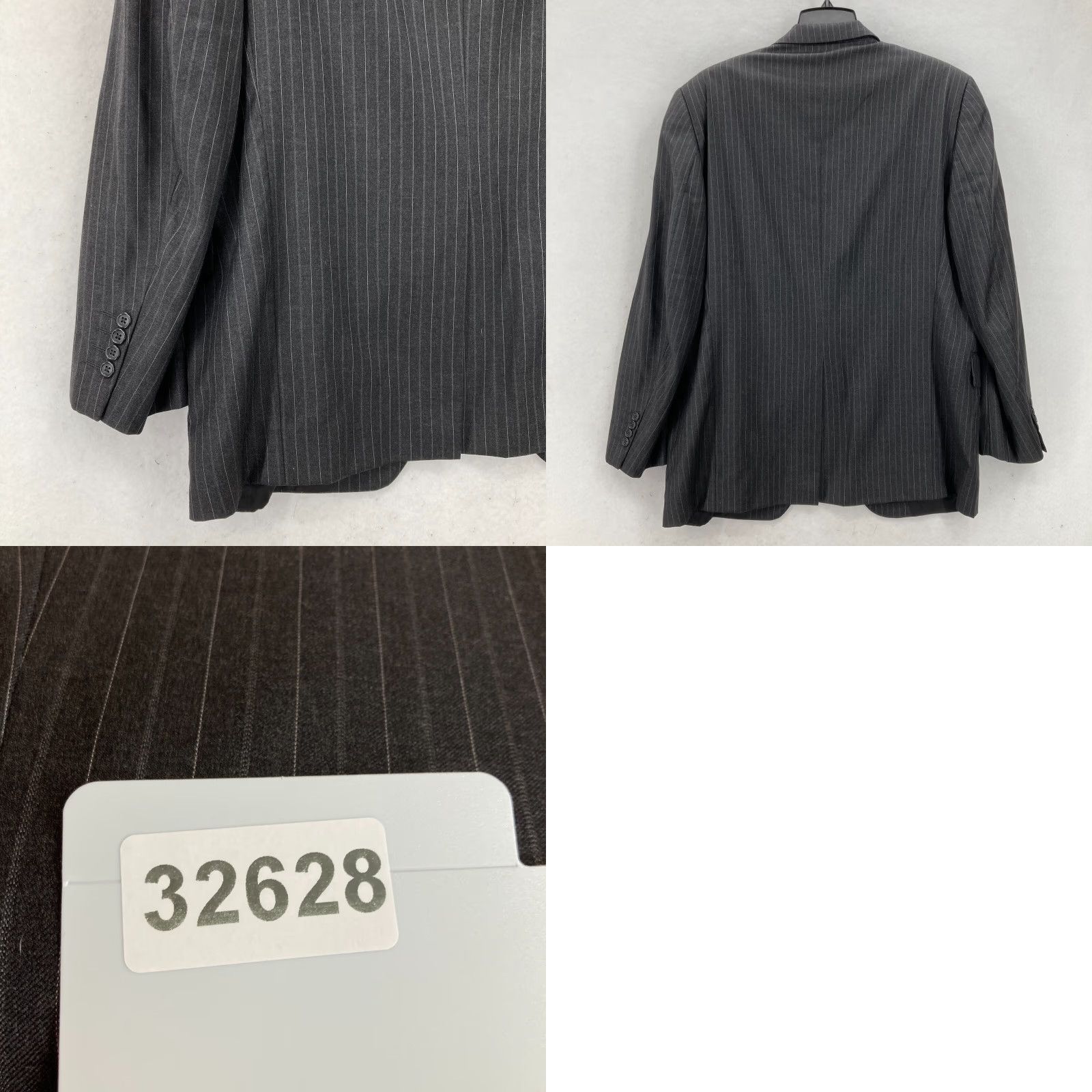 Jack Victor Jack Victor Montreal Loro Piana Wool Sport Coat Blazer Mens 44R Black Striped Size 44R - 10 Thumbnail
