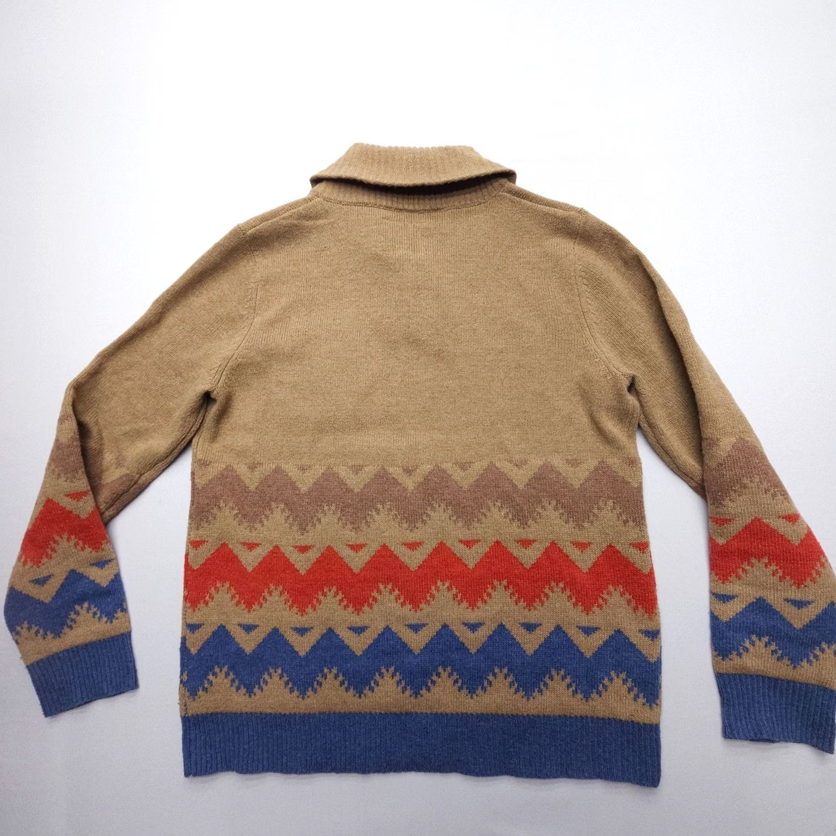 Roark Roark Mens Sweater Geometric Knit Collared Wool Blend Button Pullover Aztec Southwestern Multicolor M Size US M / EU 48-50 / 2 - 2 Thumbnail