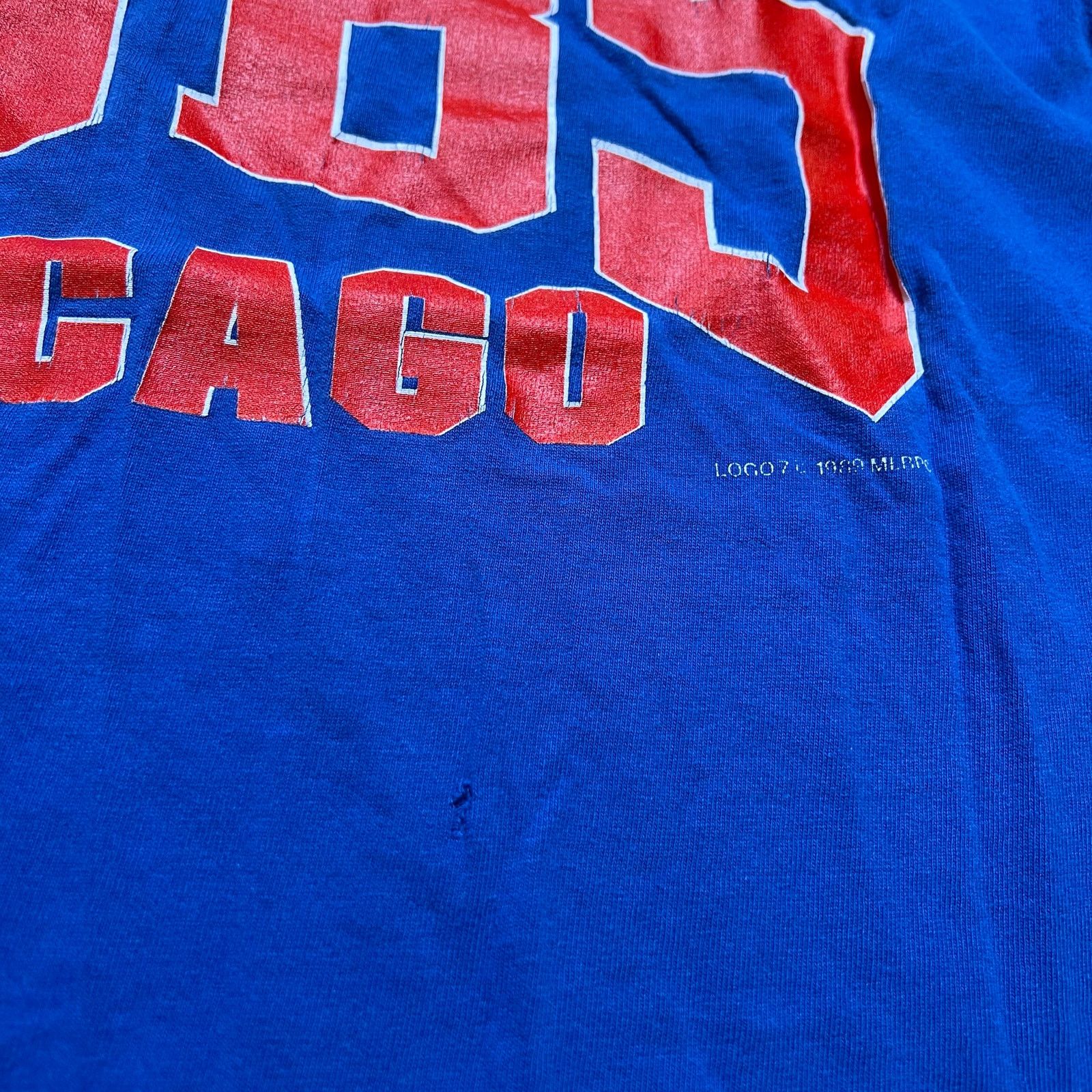 Logo 7 Vintage 80s Chicago Cubs Logo 7 MLB Spellout Logo Sz XL Y2K Size US XL / EU 56 / 4 - 9 Thumbnail