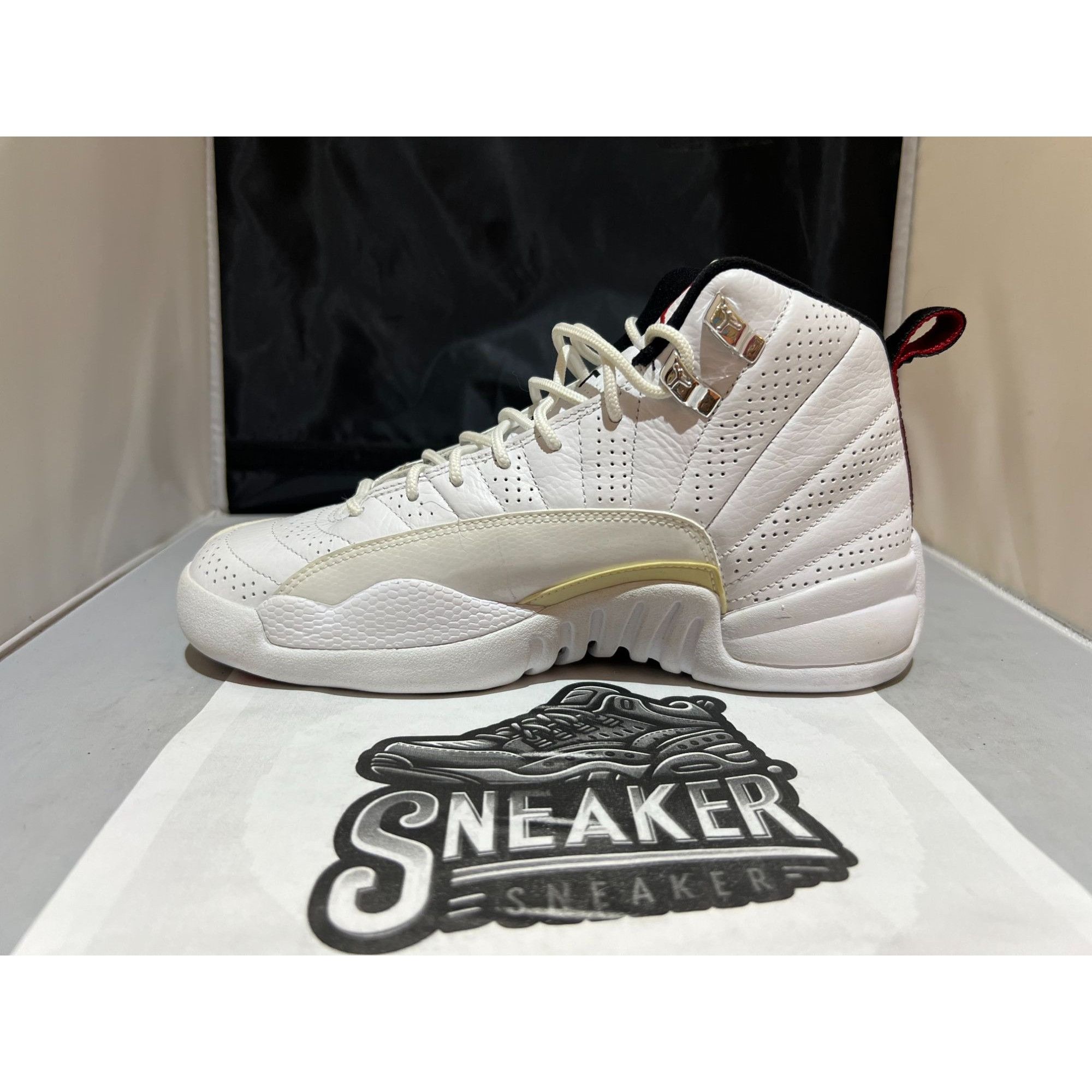 image of Air Jordan 12 Retro (Gs) White/varsity Red Black - 153265 16 Shoes in White/Varsity Red/Black, Men'